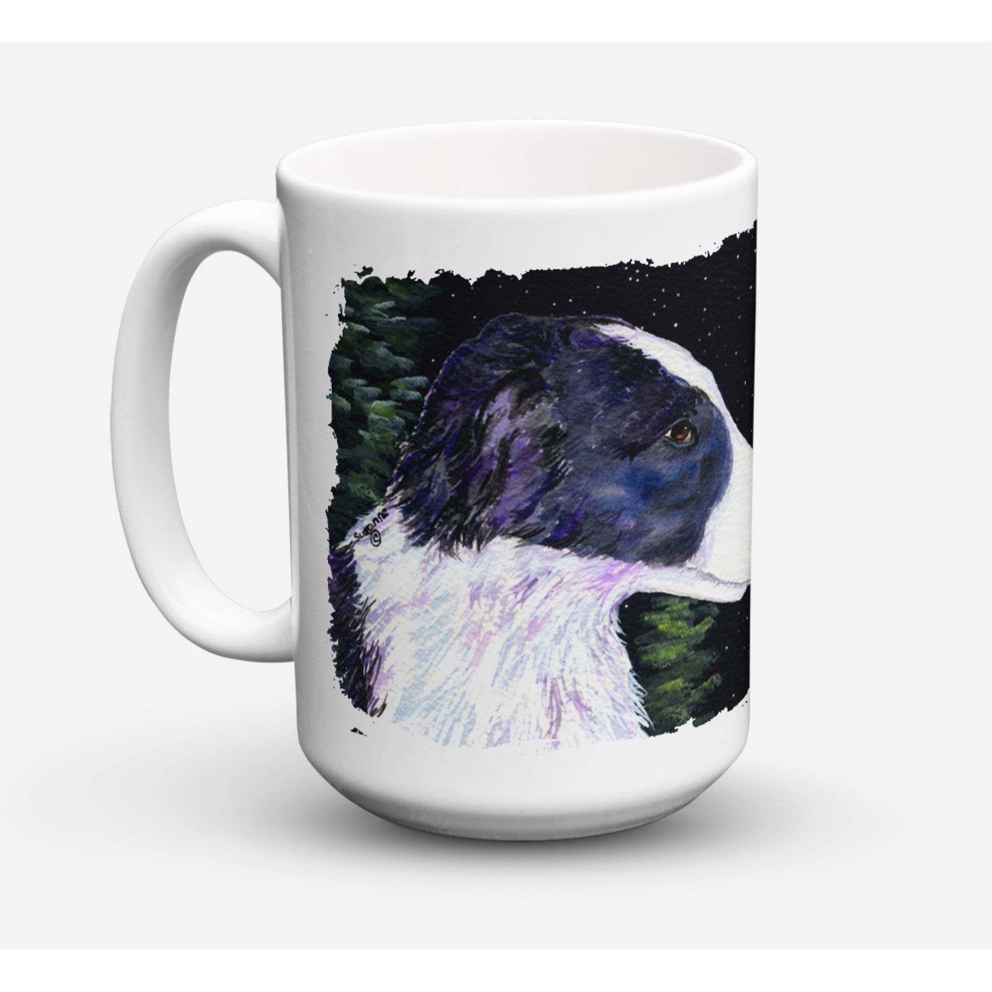 Starry Night Border Collie Coffee Mug 15 Oz
