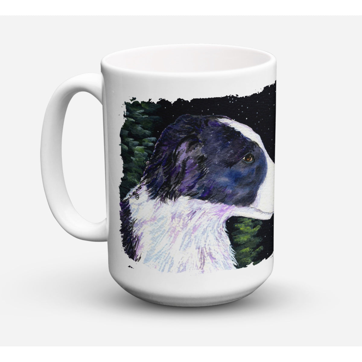 Starry Night Border Collie Coffee Mug 15 Oz