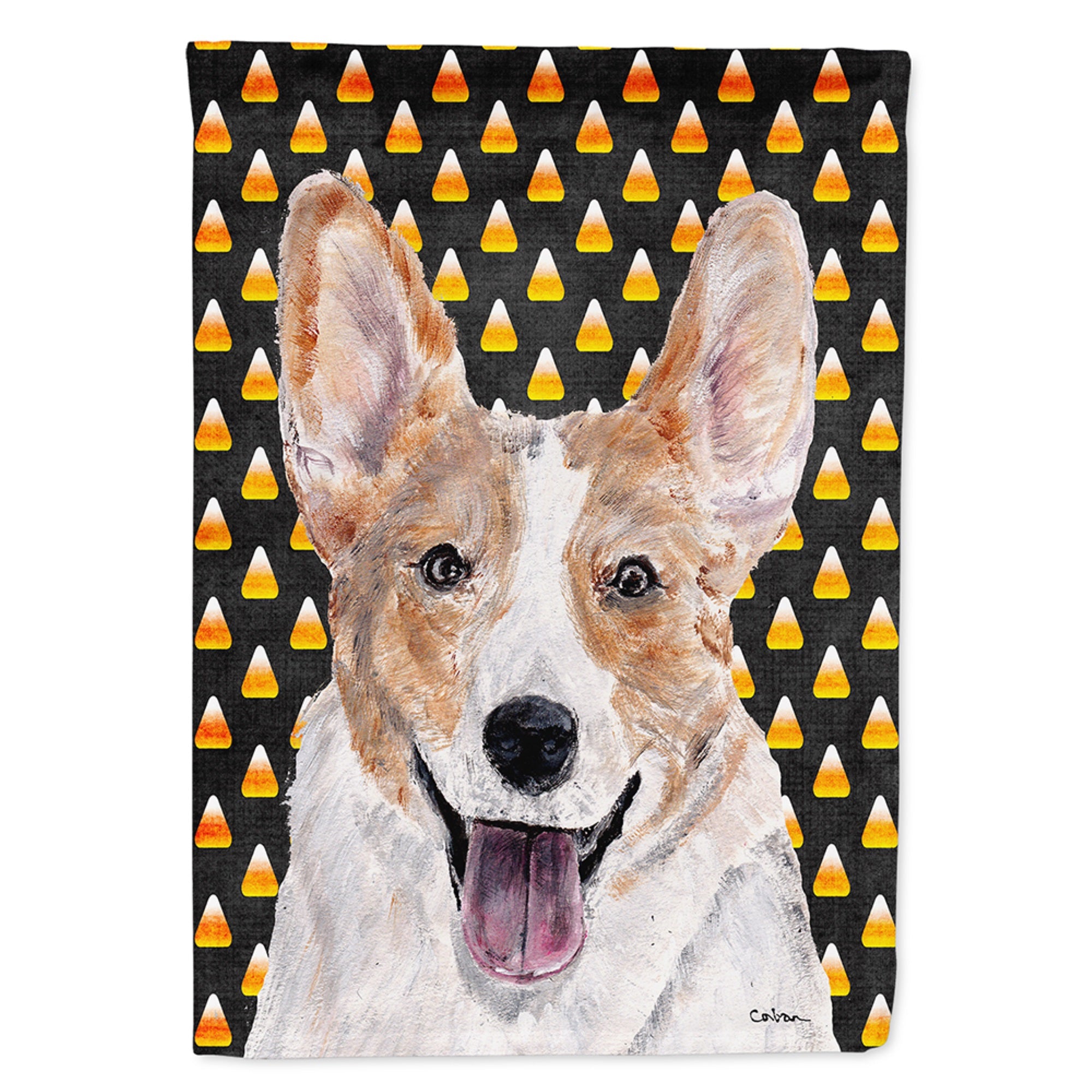 Cardigan Corgi Candy Corn Halloween Flag Garden Size