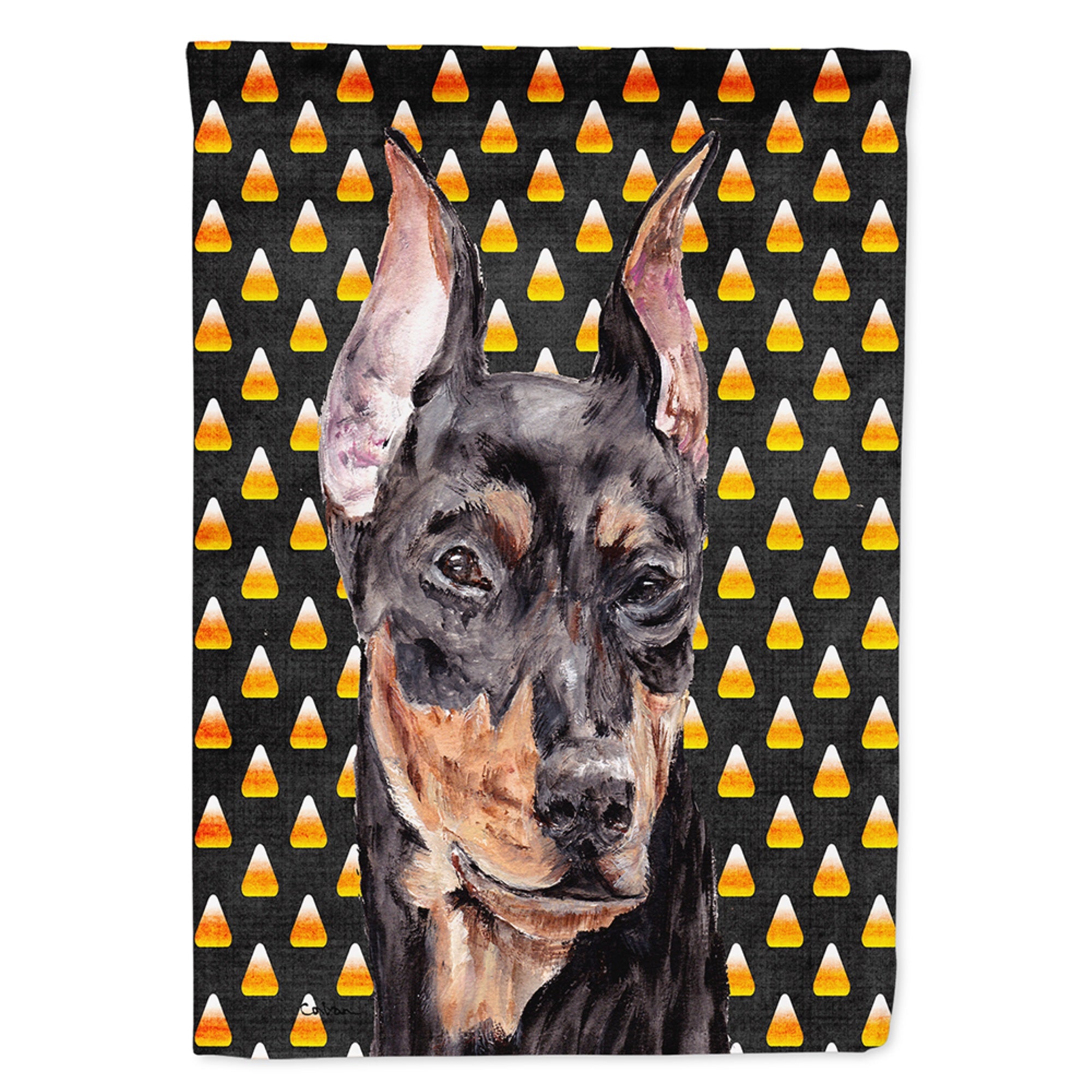 German Pinscher Candy Corn Halloween Flag Garden Size
