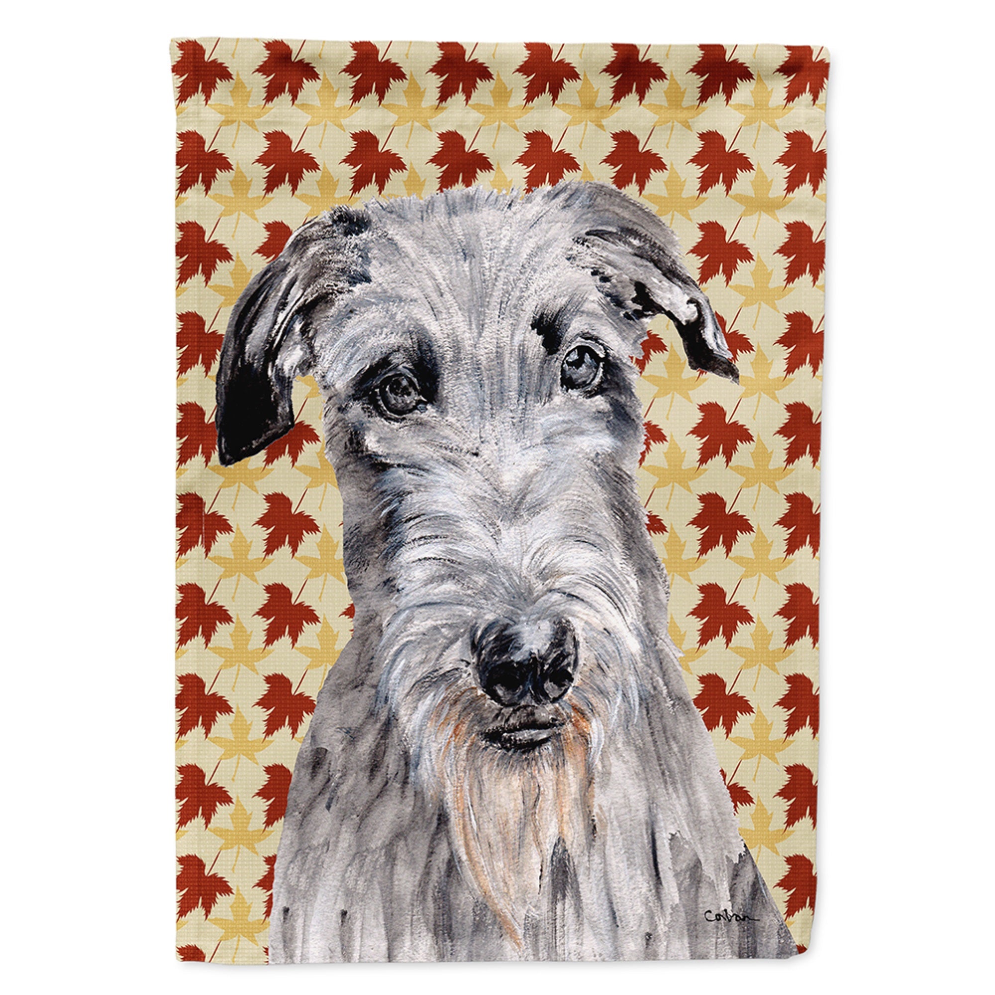 Scottish Deerhound Fall Leaves Flag Garden Size