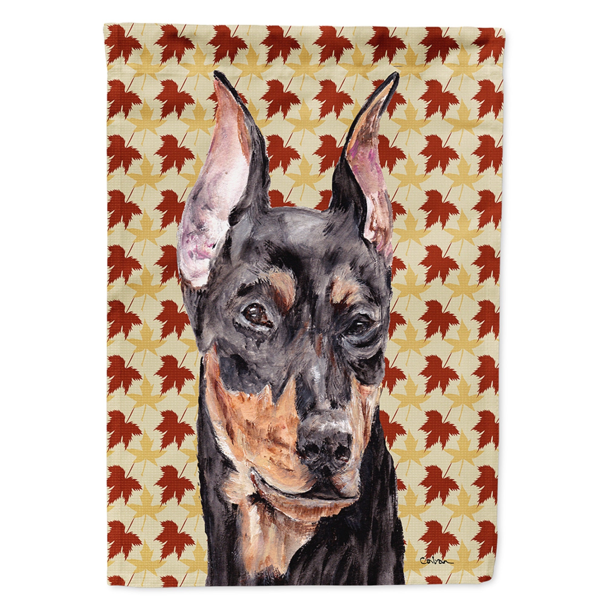 German Pinscher Fall Leaves Flag Garden Size