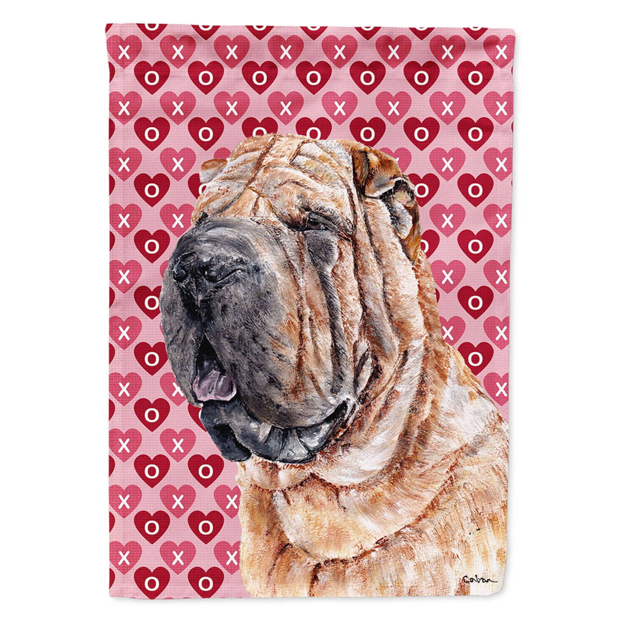 Shar Pei Hearts And Love Flag Garden Size