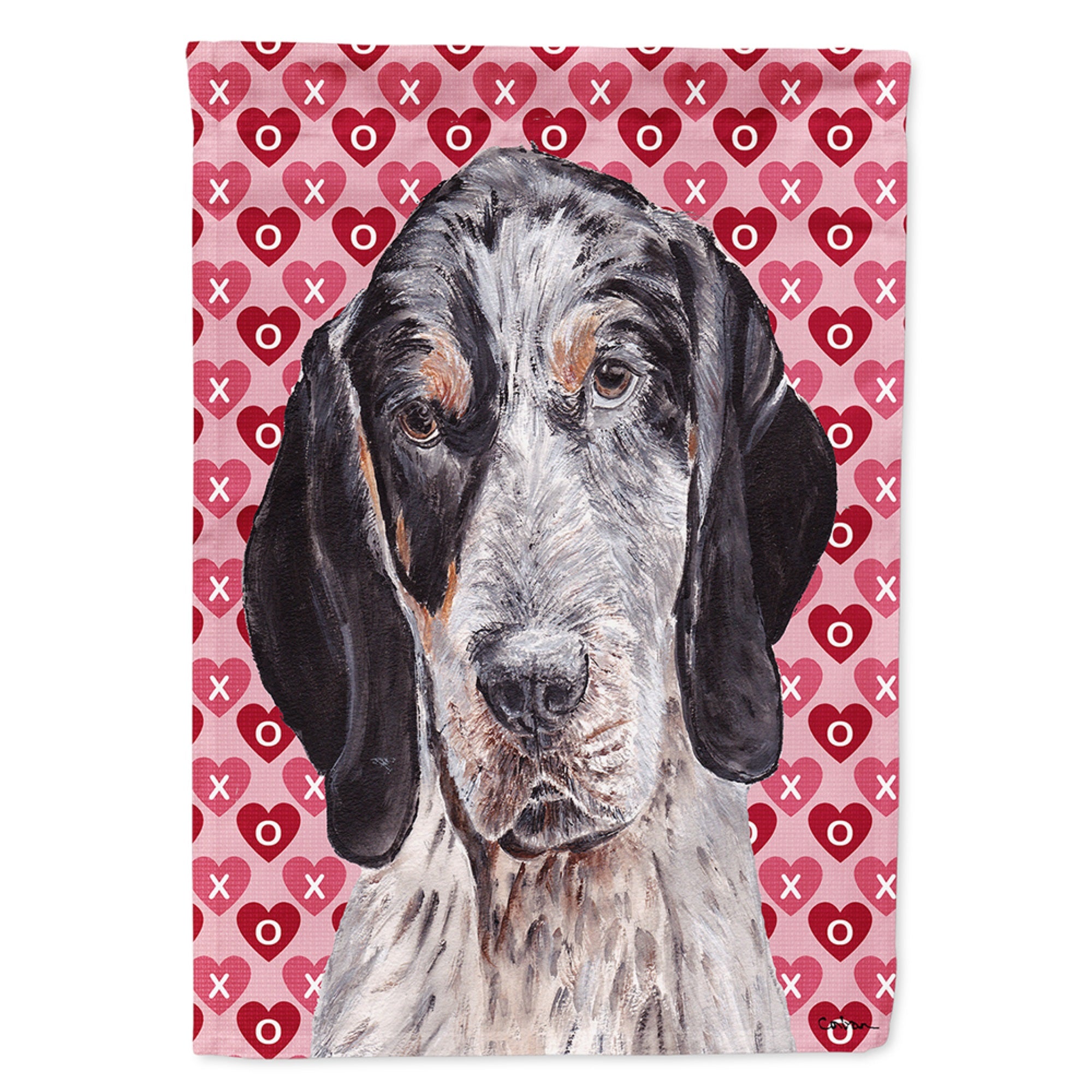 Blue Tick Coonhound Hearts And Love Flag Garden Size