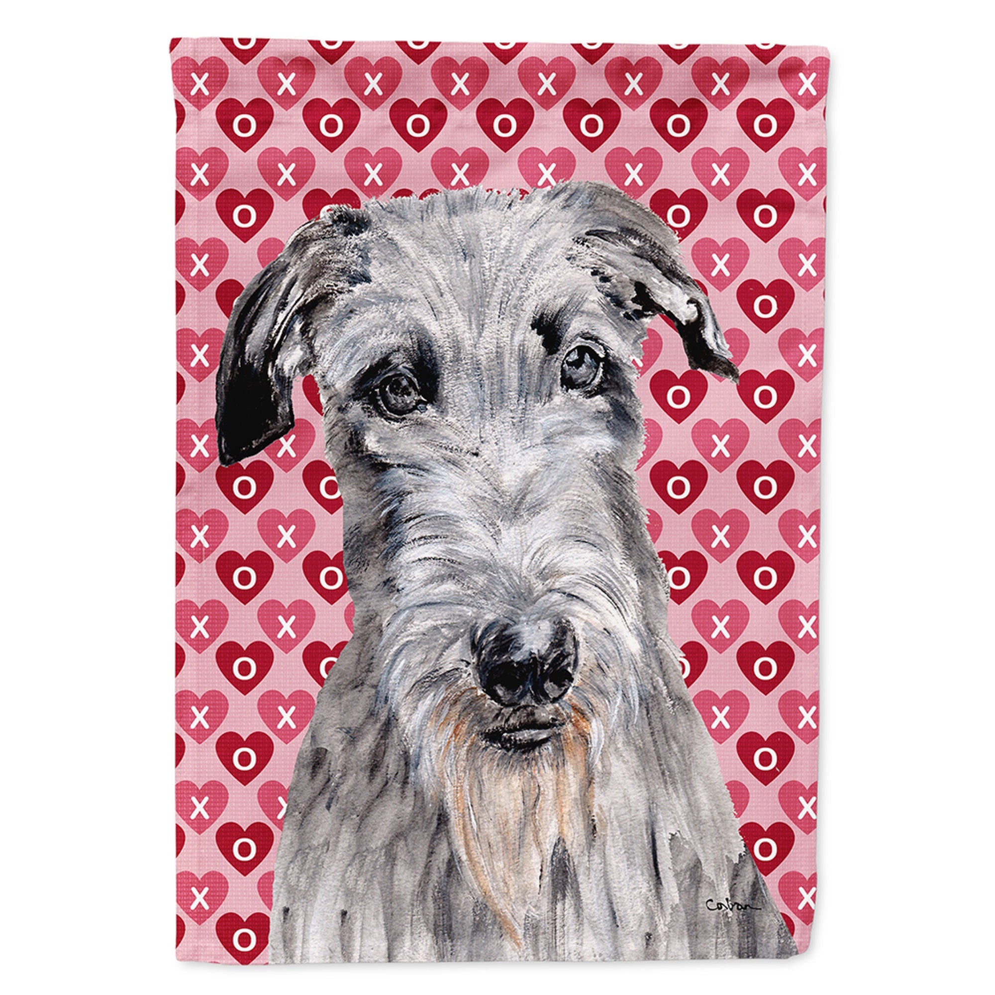 Scottish Deerhound Hearts And Love Flag Garden Size
