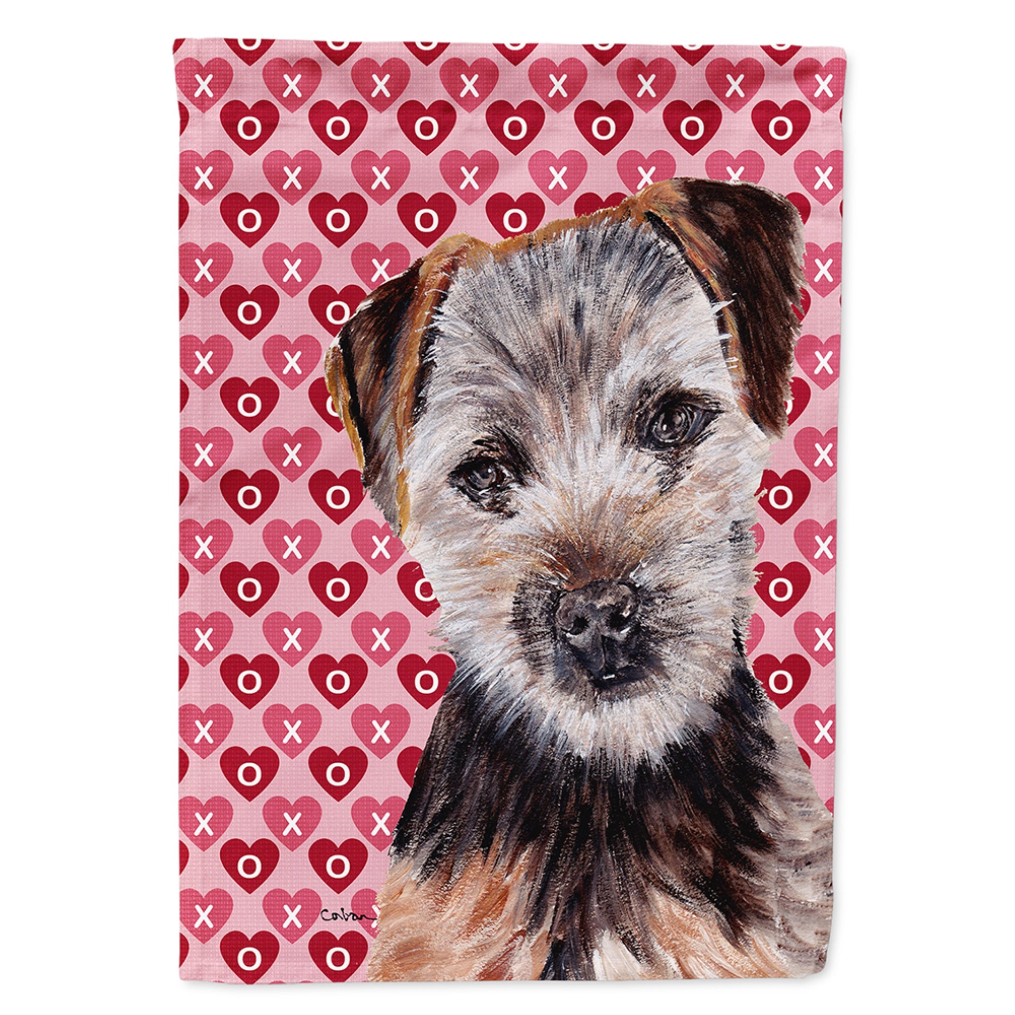 Norfolk Terrier Puppy Hearts And Love Flag Garden Size