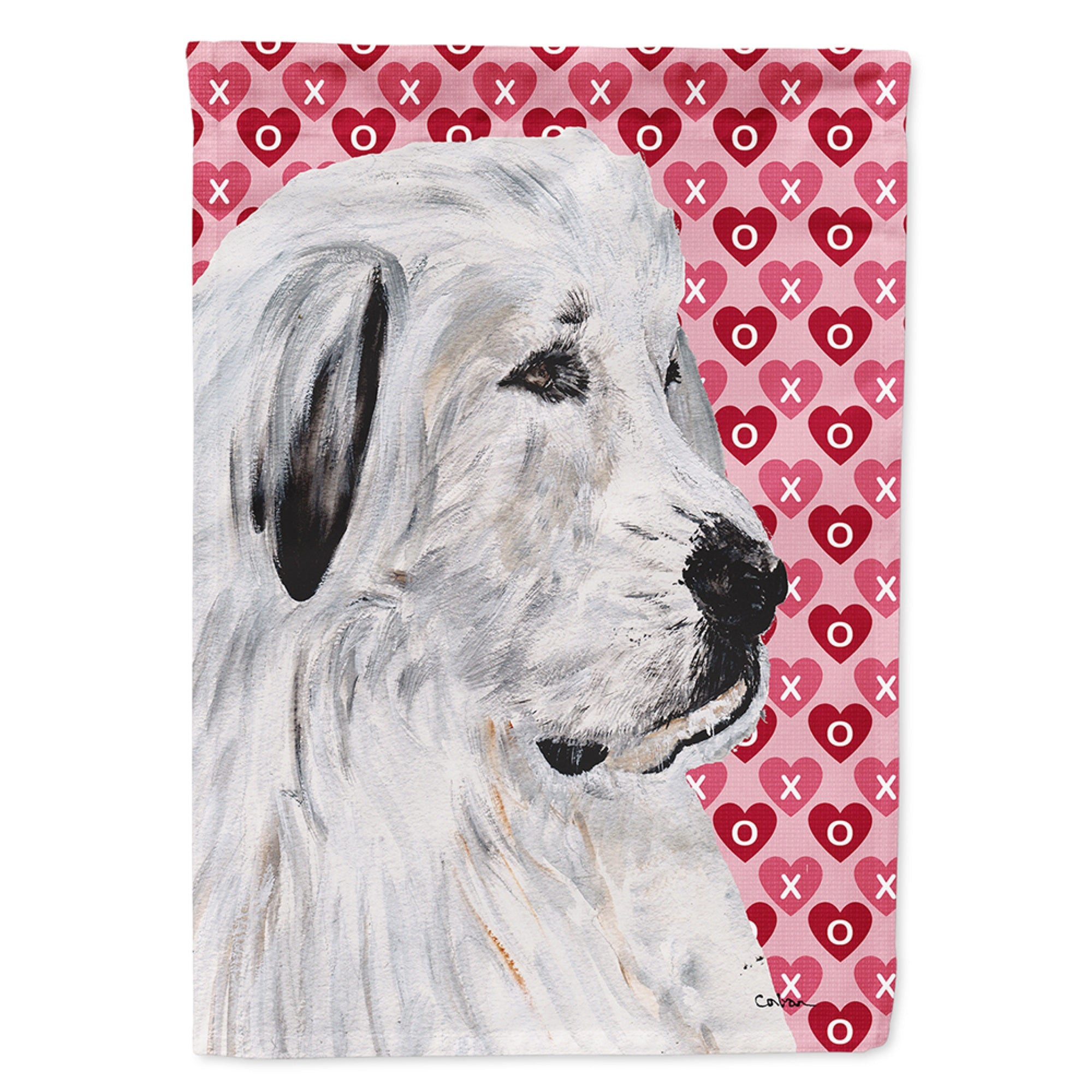 Great Pyrenees Hearts And Love Flag Garden Size