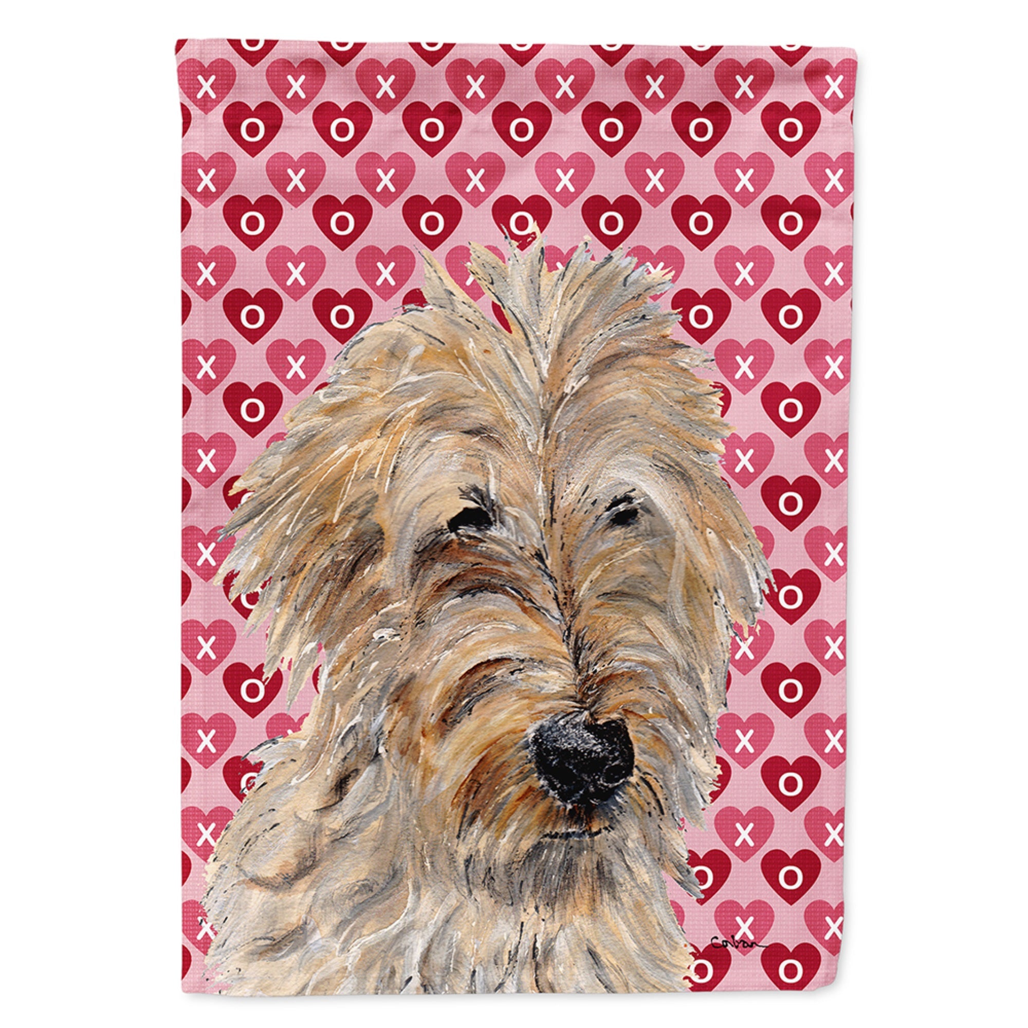 Golden Doodle 2 Hearts And Love Flag Garden Size