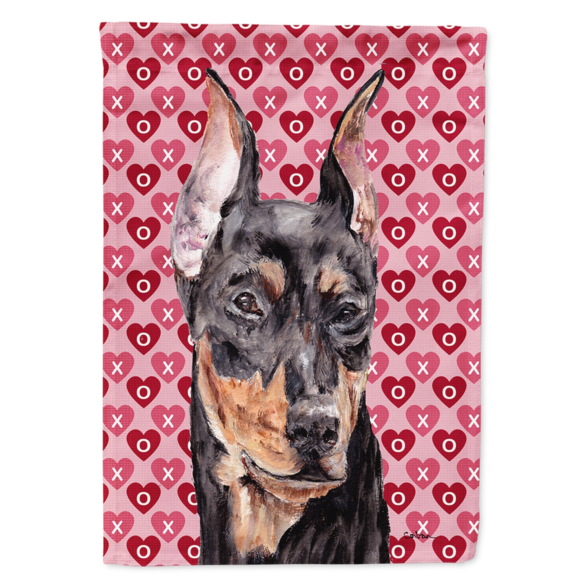 German Pinscher Hearts And Love Flag Garden Size