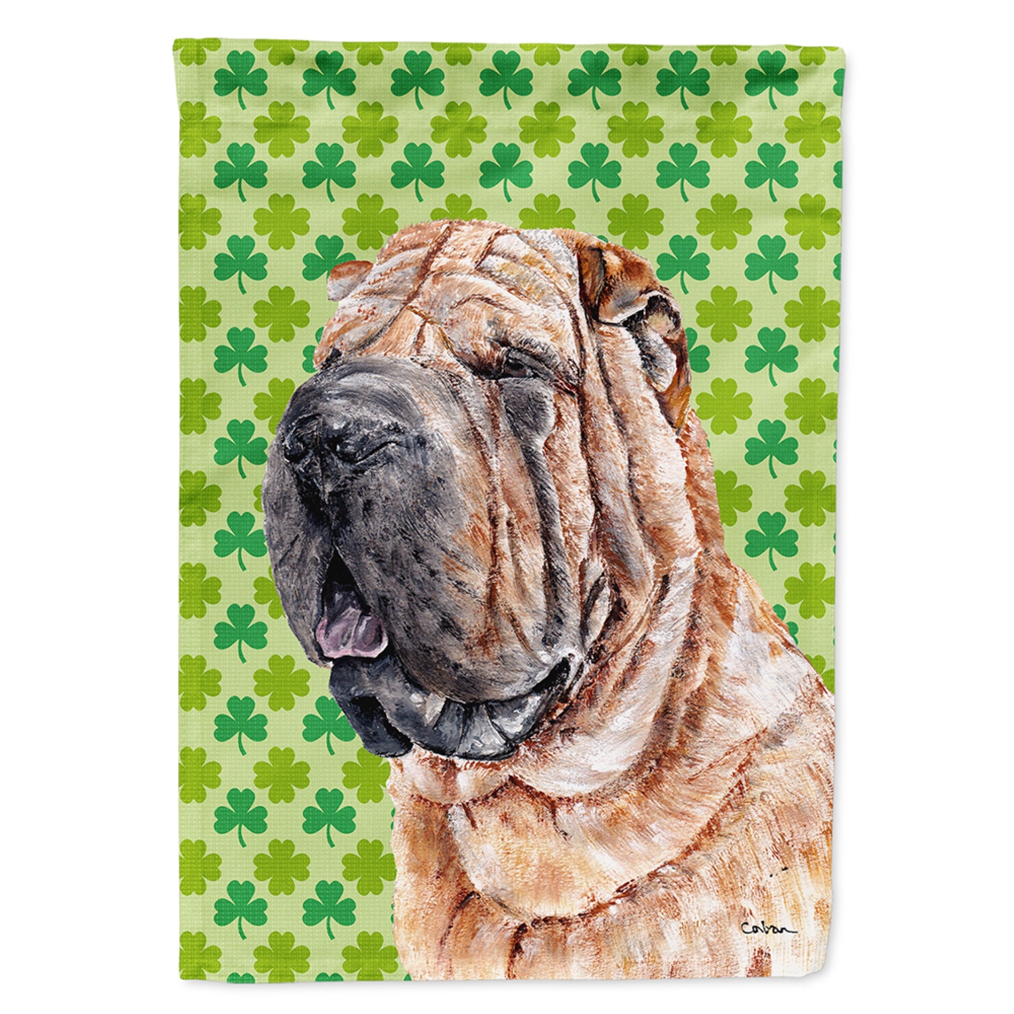 Shar Pei Lucky Shamrock St. Patrick'S Day Flag Garden Size
