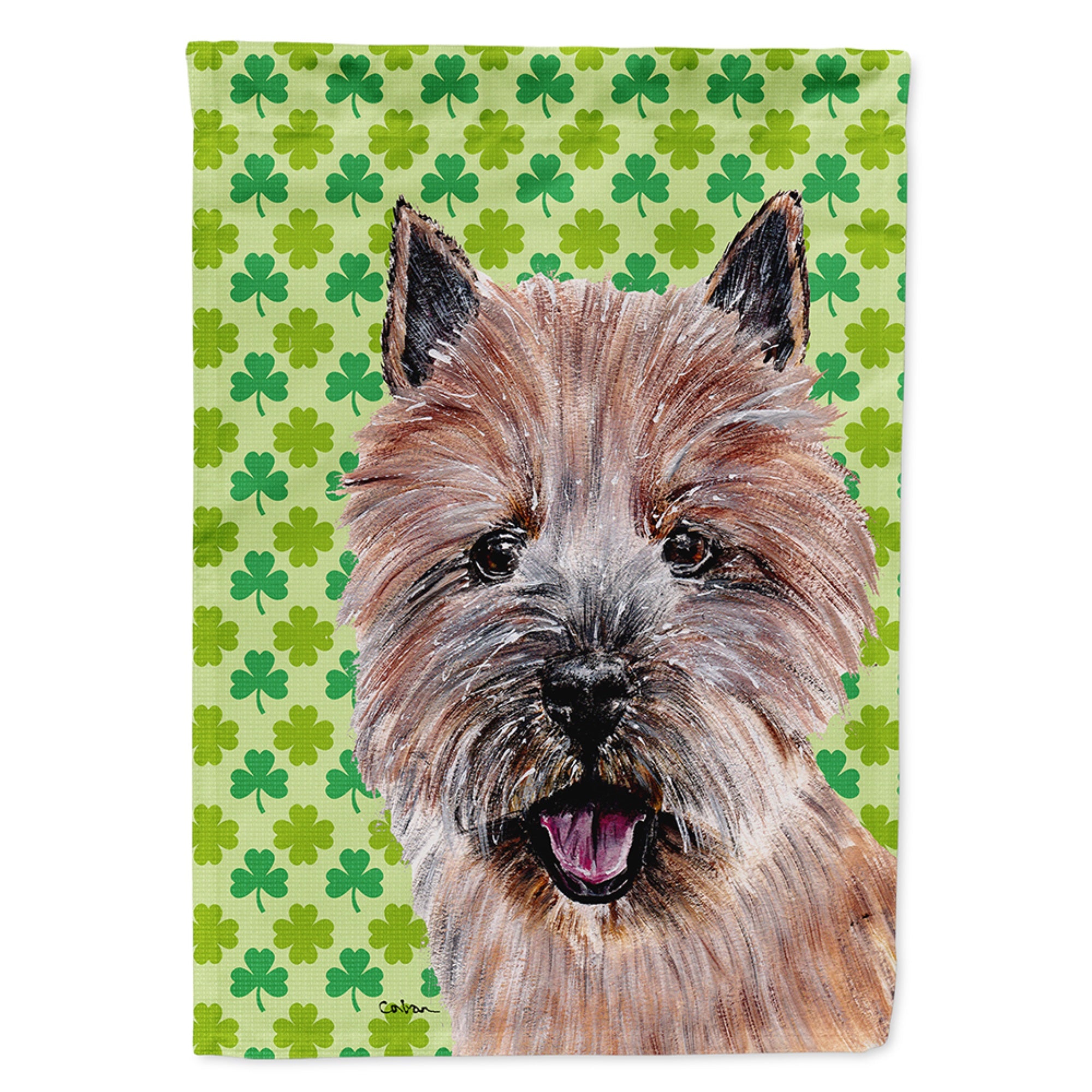 Norwich Terrier Lucky Shamrock St. Patrick'S Day Flag Garden Size