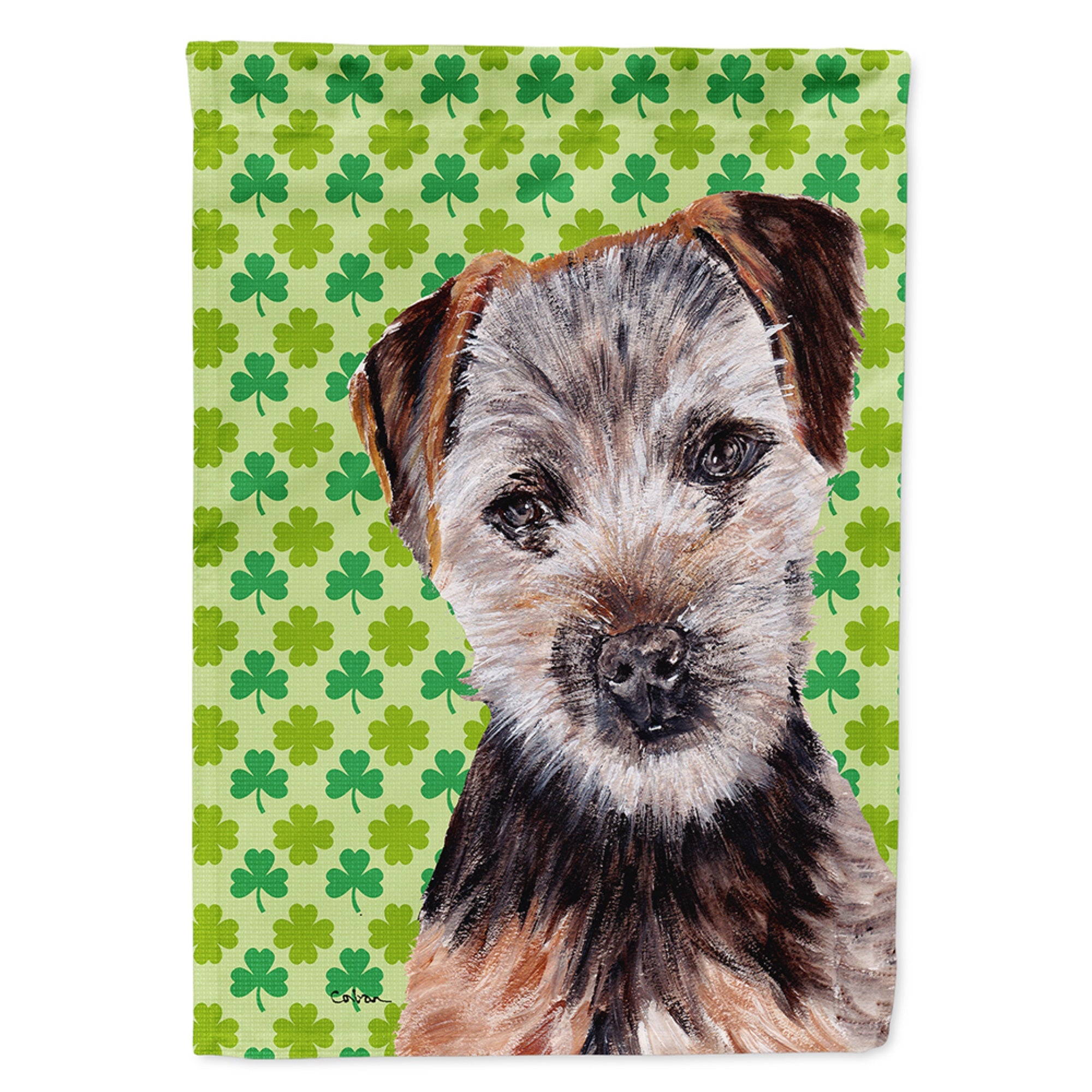 Norfolk Terrier Puppy Lucky Shamrock St. Patrick'S Day Flag Garden Size