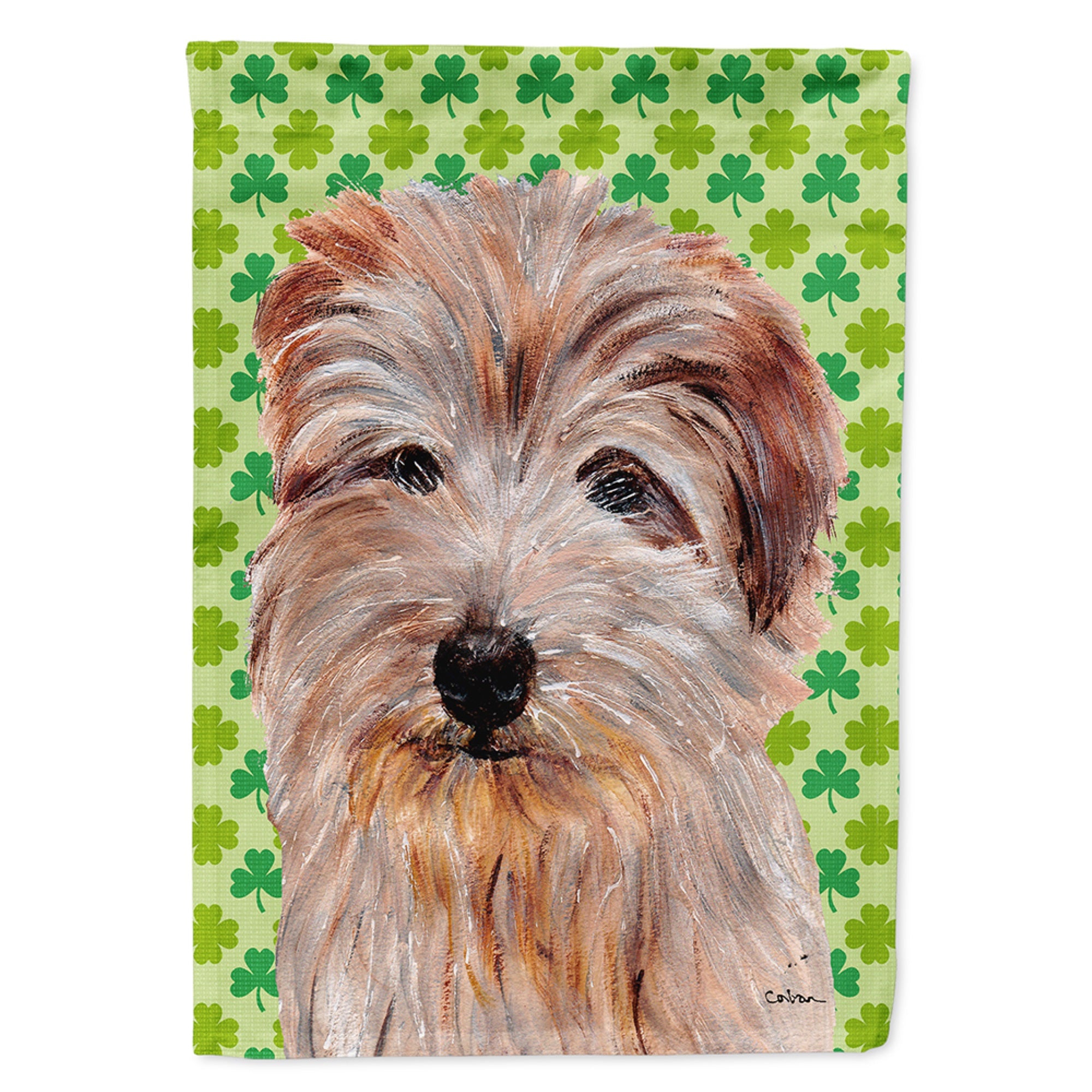 Norfolk Terrier Lucky Shamrock St. Patrick'S Day Flag Garden Size