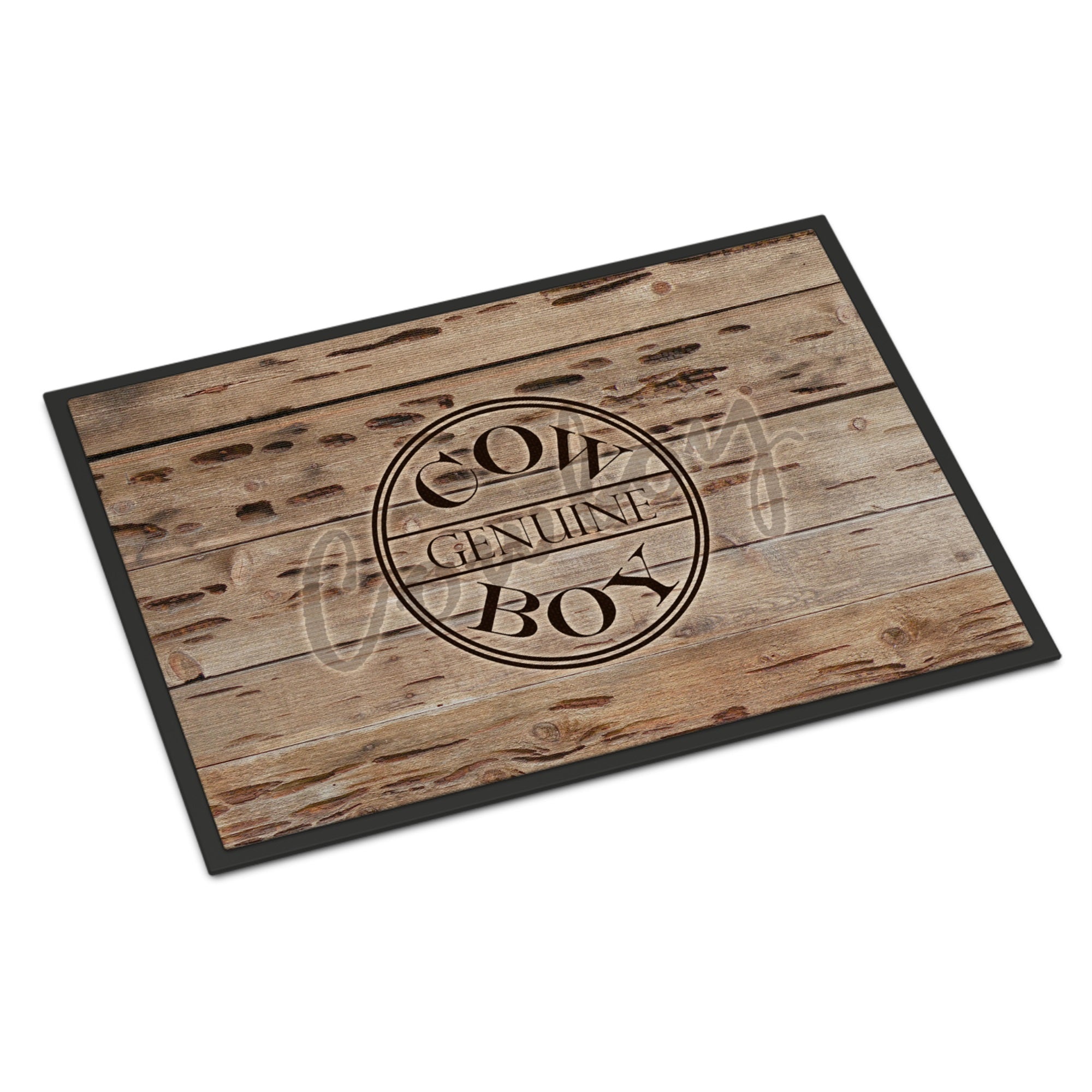 Genuine Cow Boy Branded Indoor Or Outdoor Mat 24X36