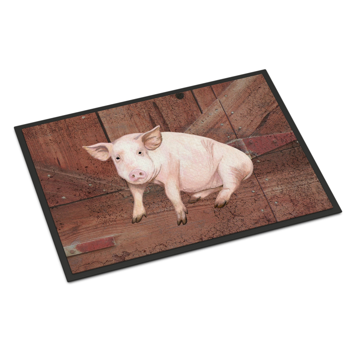Pig At The Barn Door Indoor Or Outdoor Mat 18X27