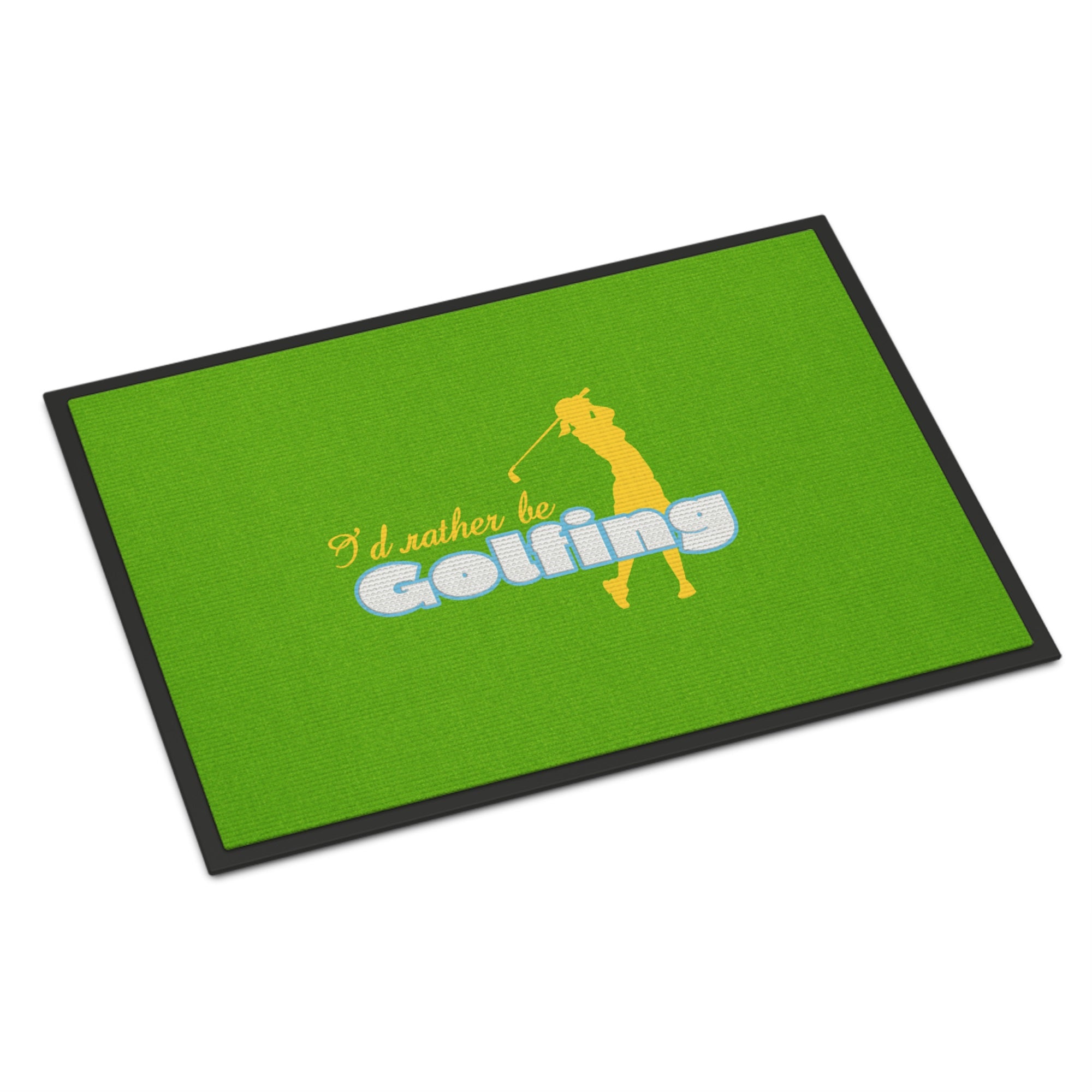 I'D Rather Be Golfing Woman On Green Indoor Or Outdoor Mat 24X36