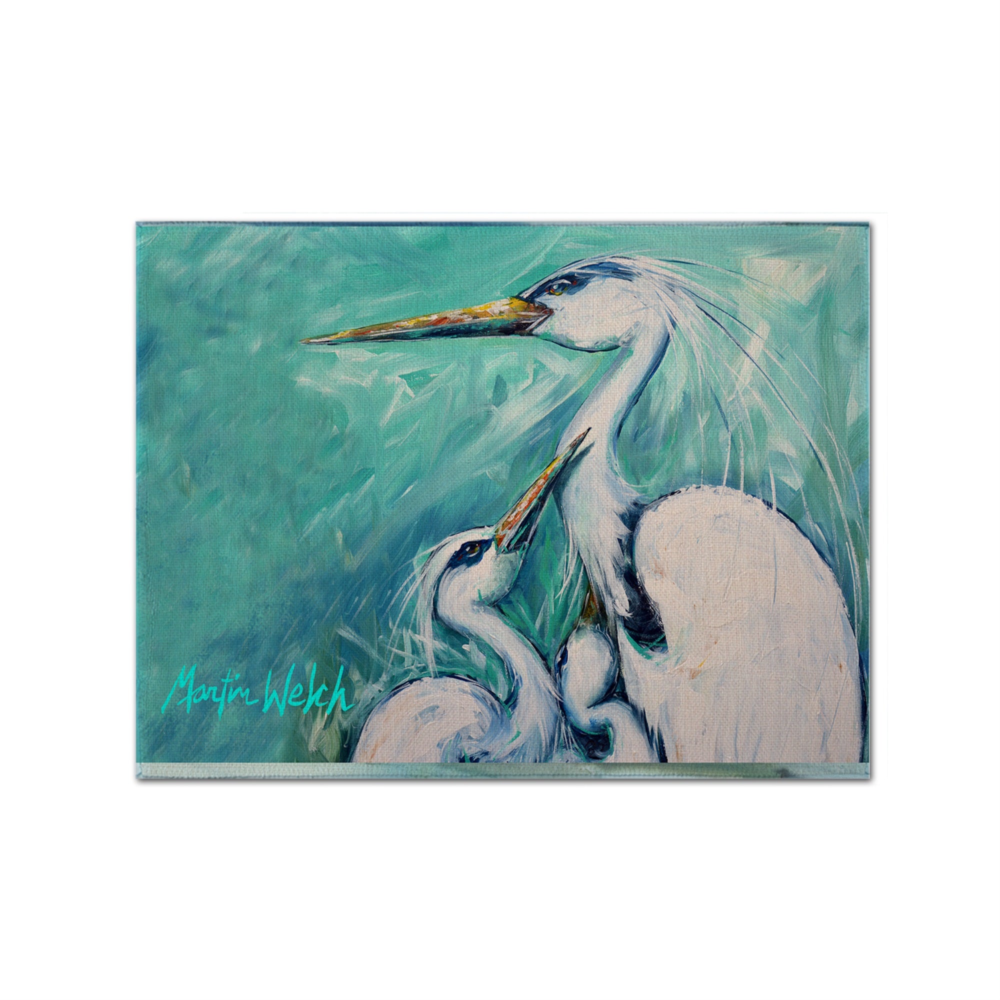 Mother'S Love White Crane Fabric Placemat