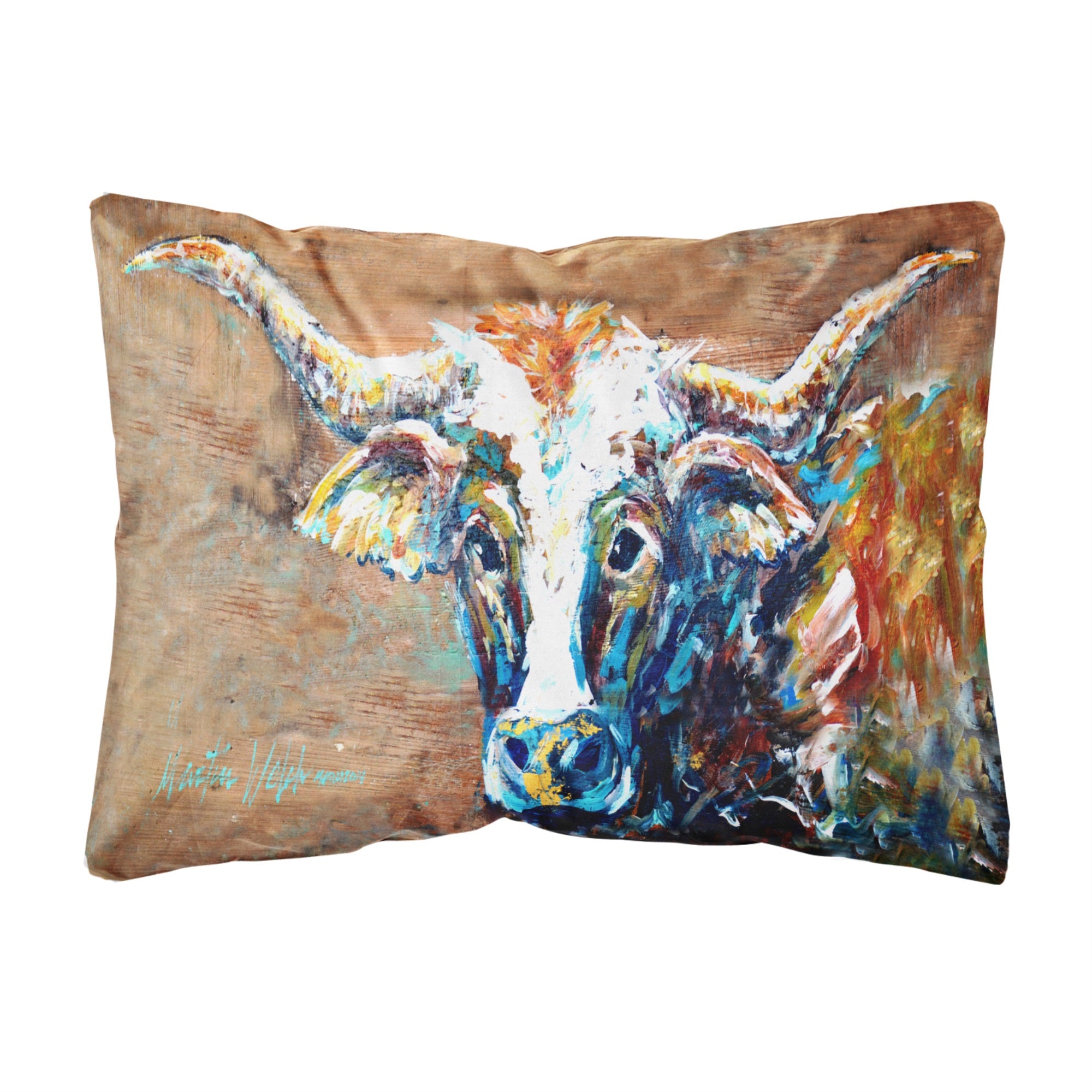 On The Loose Brown Cow Canvas Fabric Decorative Pillow