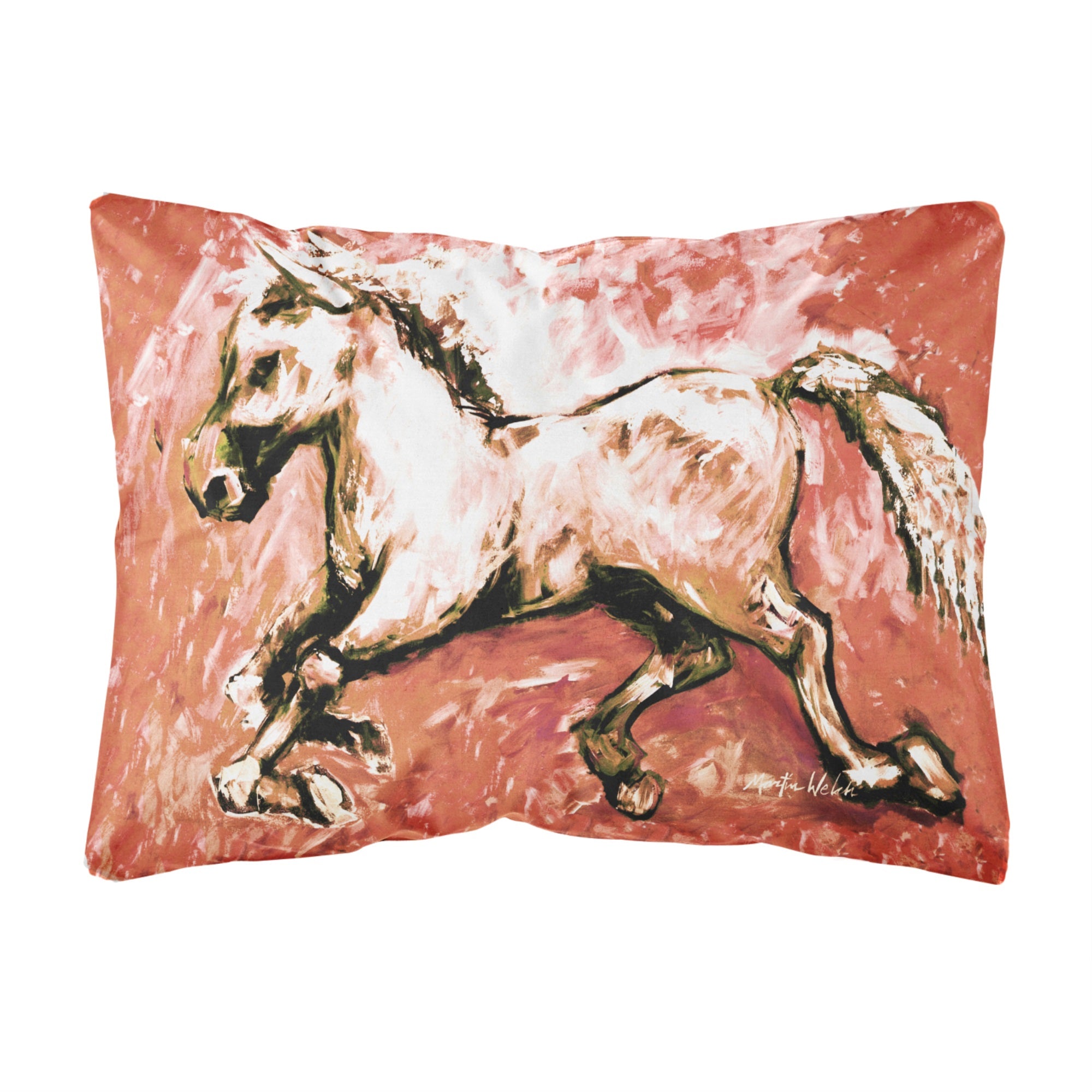 Shadow The Horse In Red Canvas Fabric Decorative Pillow