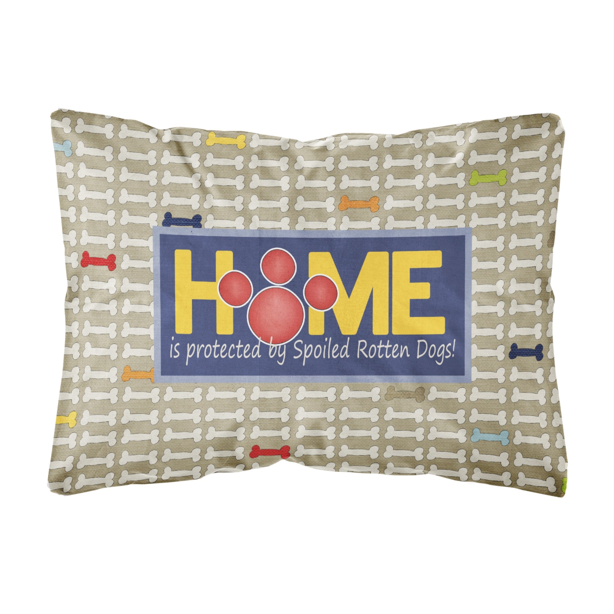 Home Is Protected By Spoiled Rotten Dogs Canvas Fabric Decorative Pillow