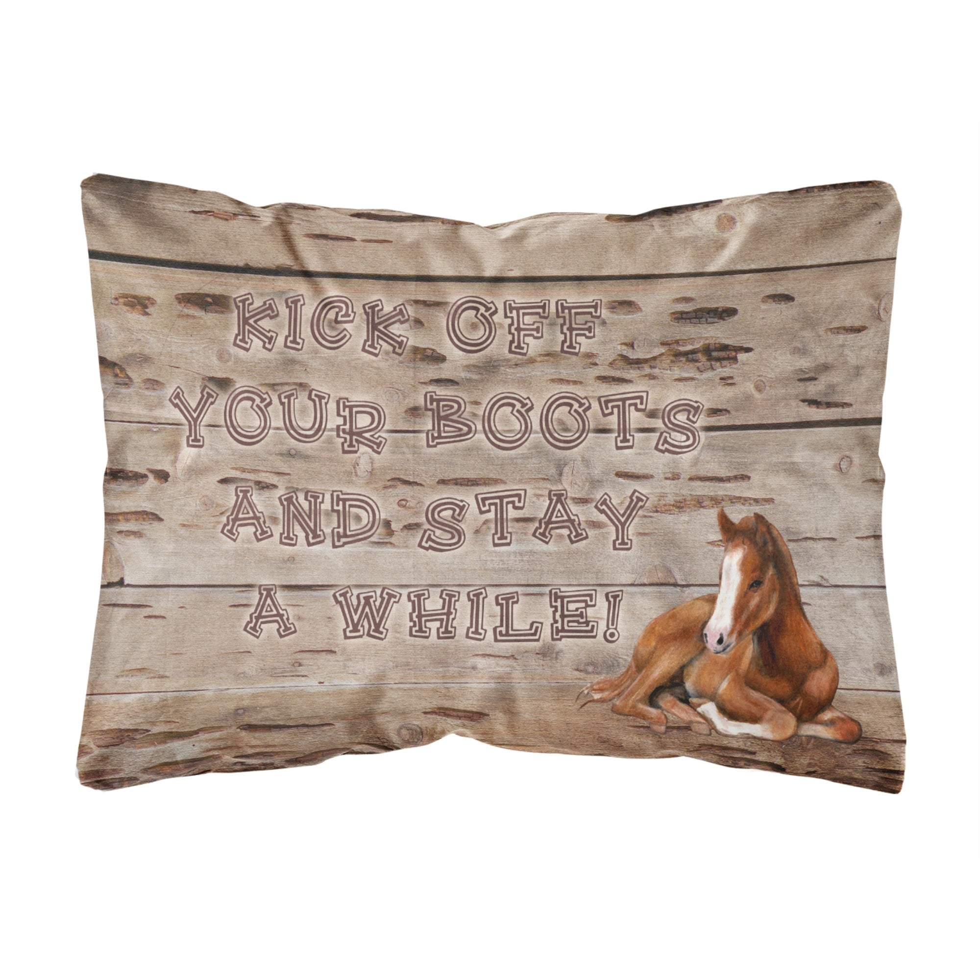 Kick Off Your Boots And Stay A While Canvas Fabric Decorative Pillow