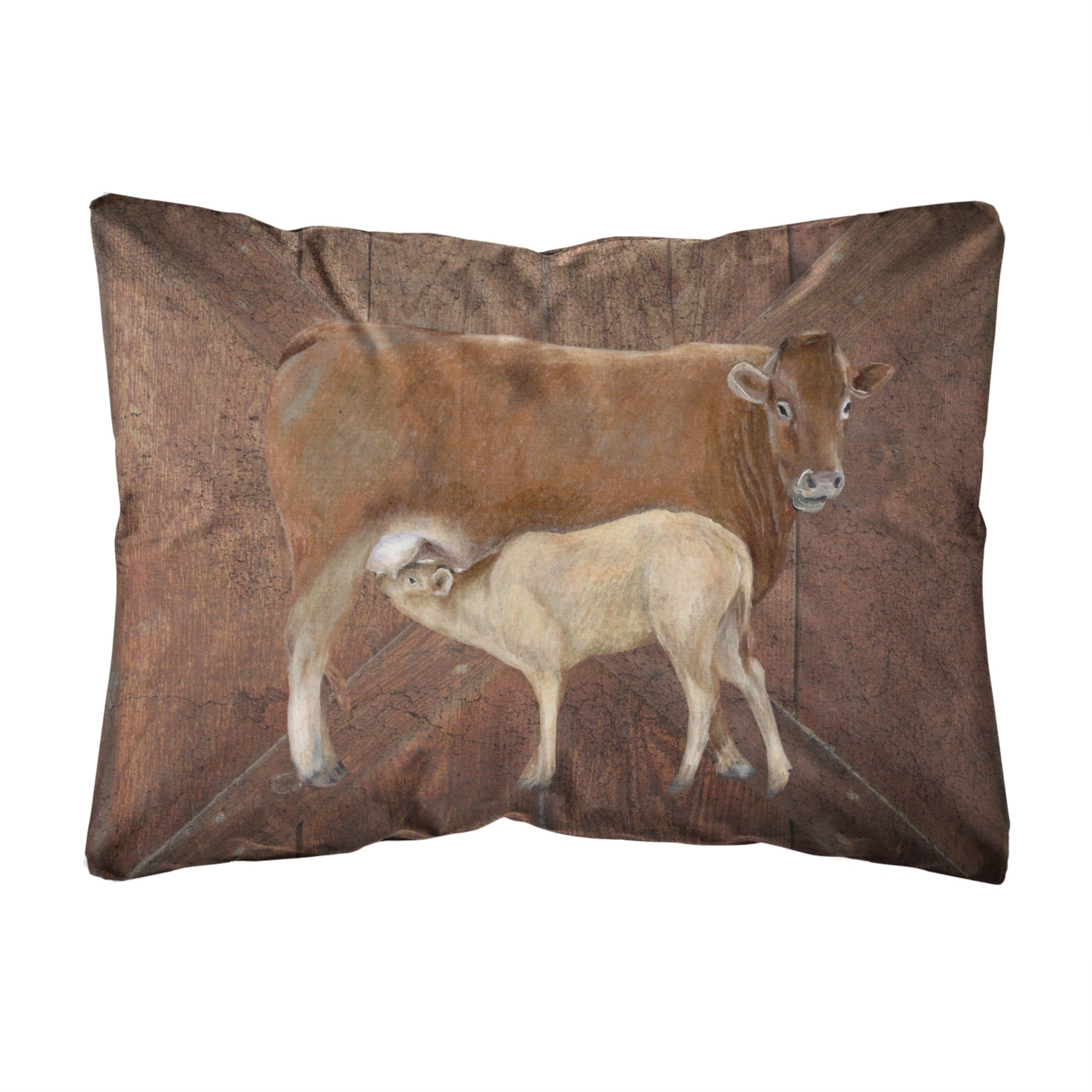 Cow Momma And Baby Canvas Fabric Decorative Pillow