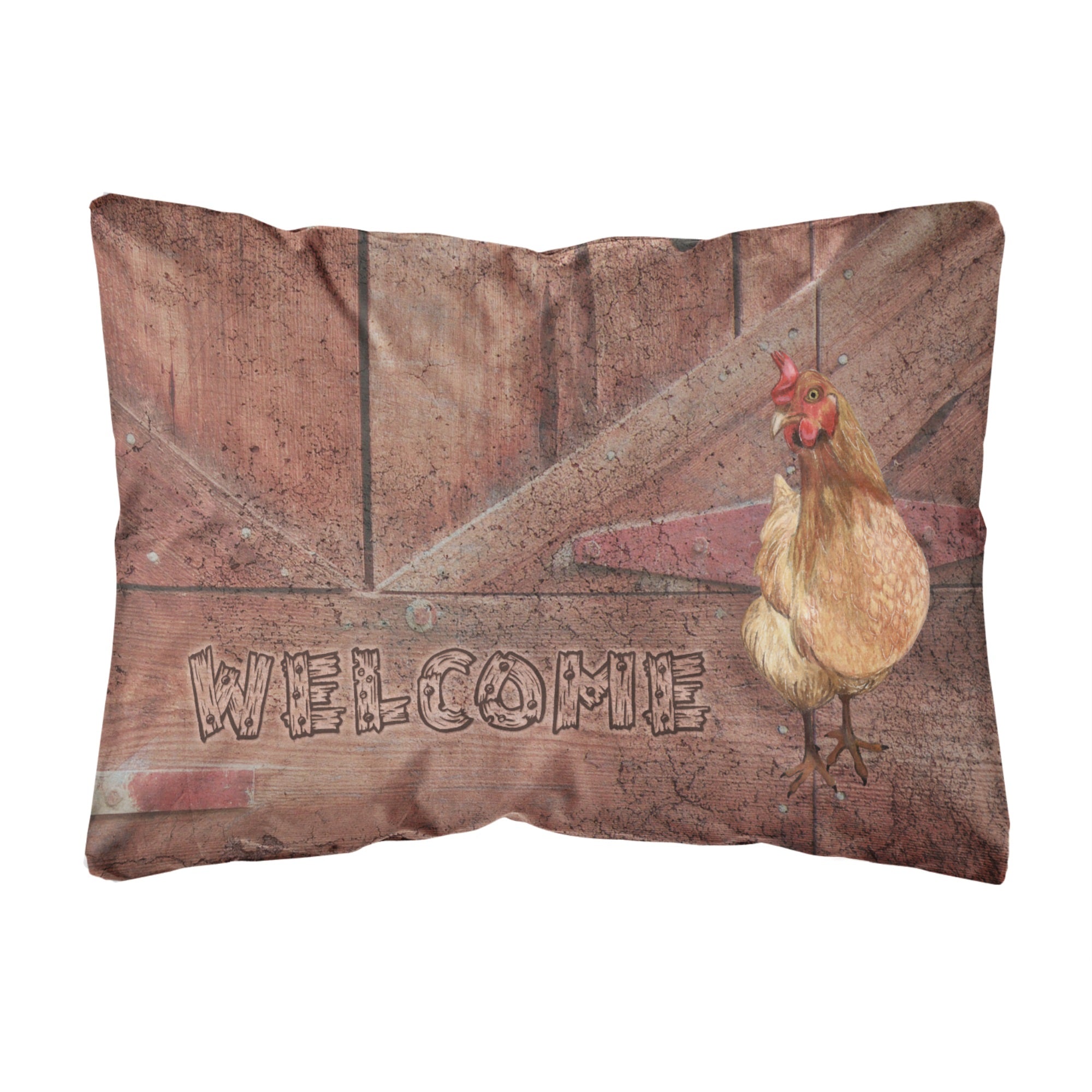 Welcome Chicken Canvas Fabric Decorative Pillow