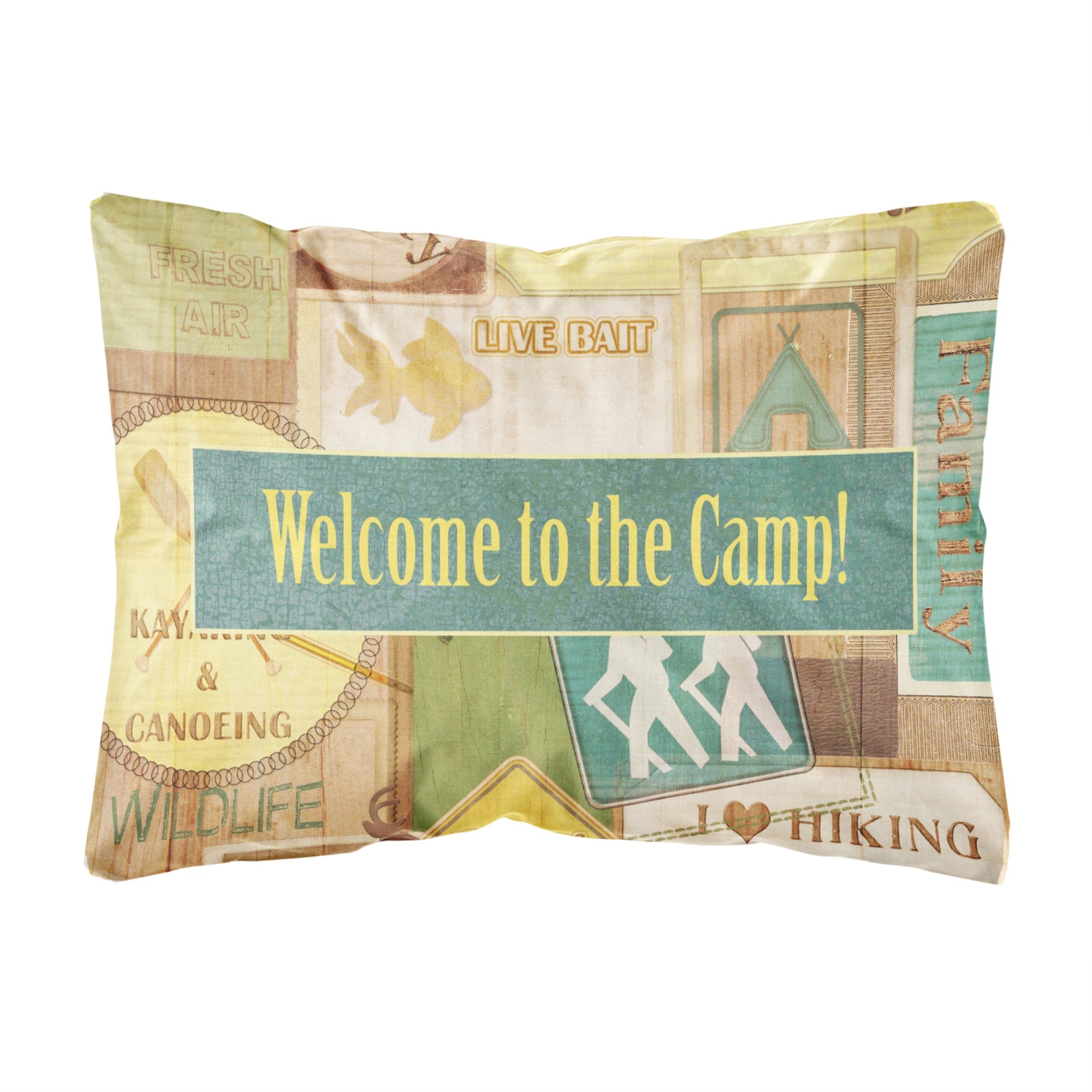 Welcome To The Camp Canvas Fabric Decorative Pillow