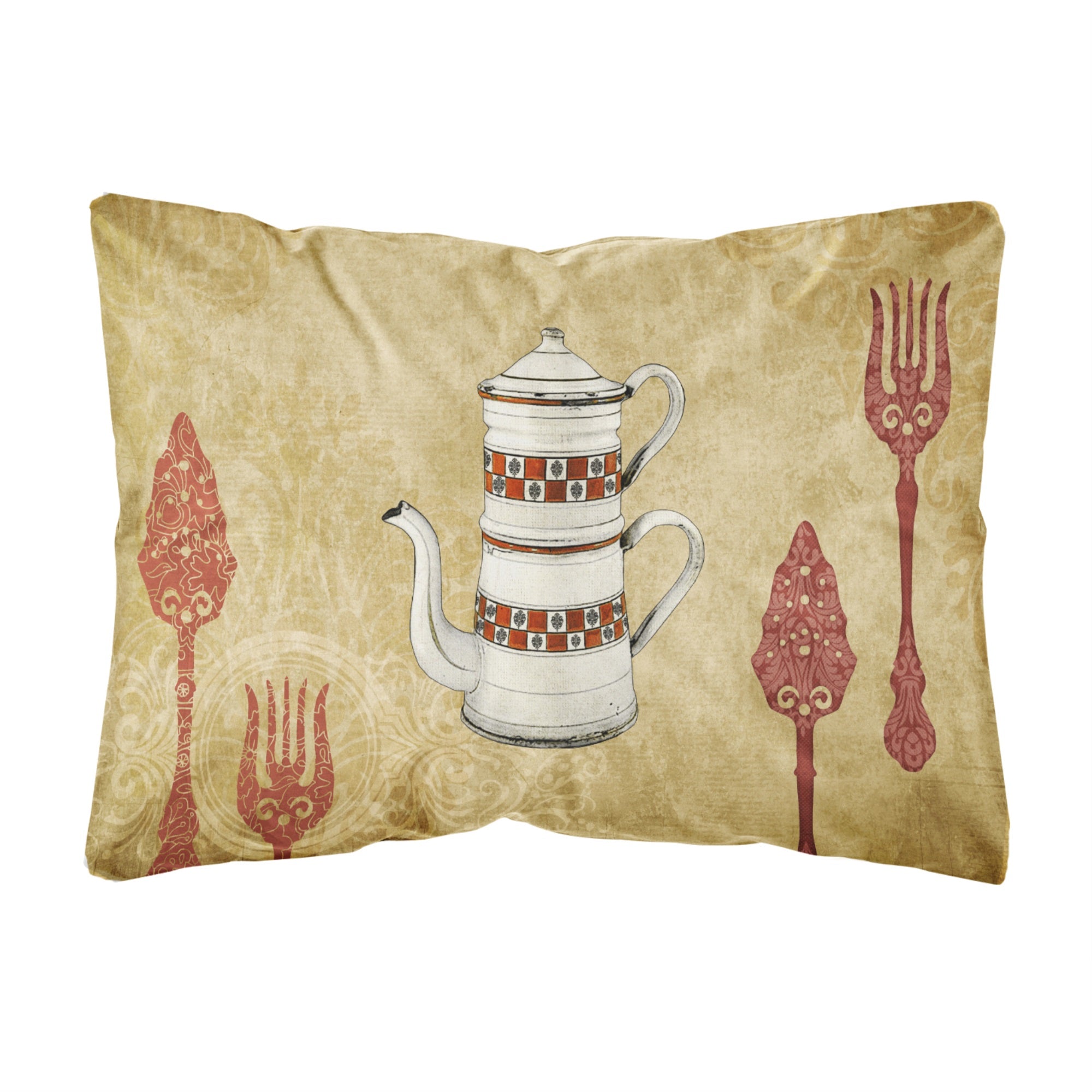 Teapot Welcome Canvas Fabric Decorative Pillow