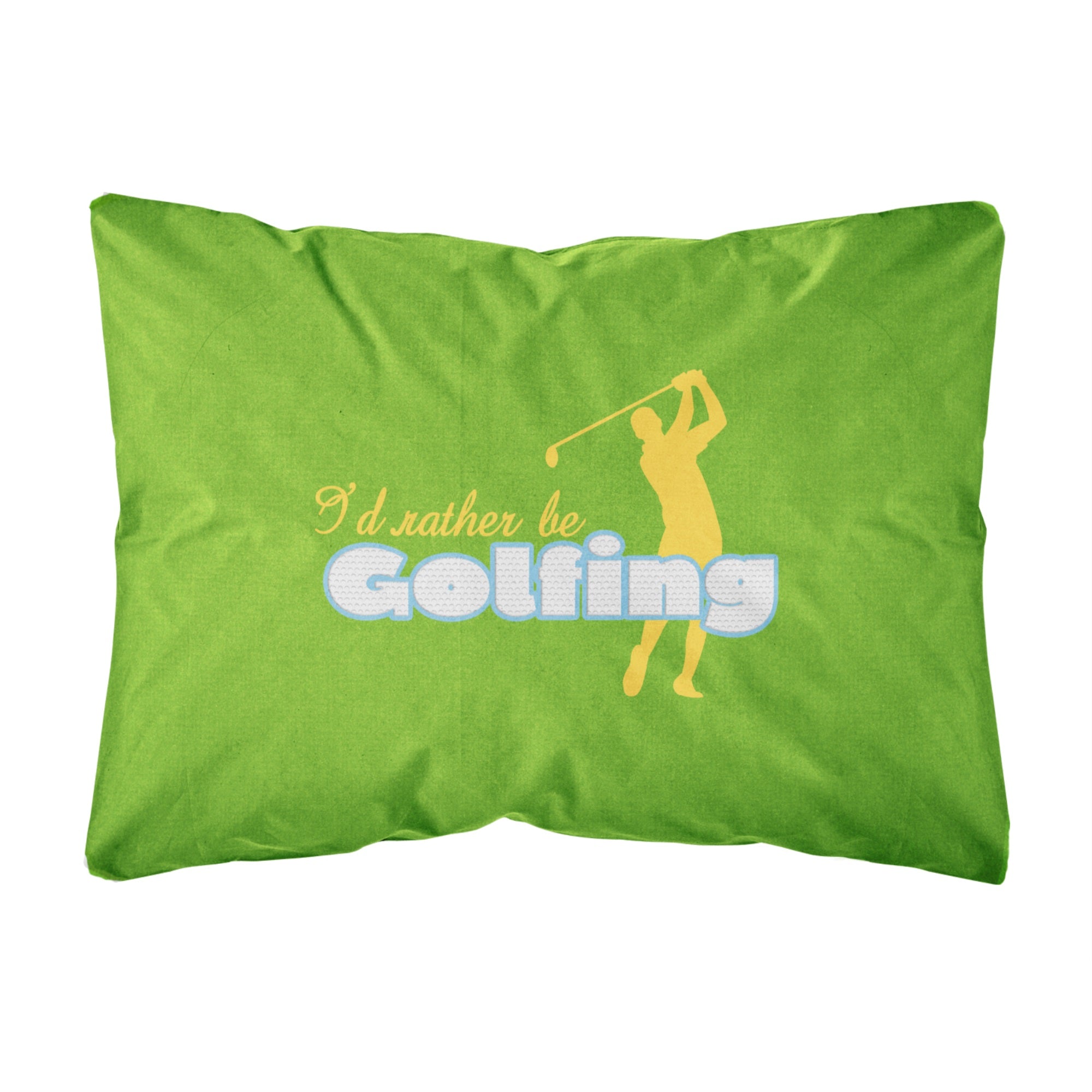 I'D Rather Be Golfing Man On Green Canvas Fabric Decorative Pillow