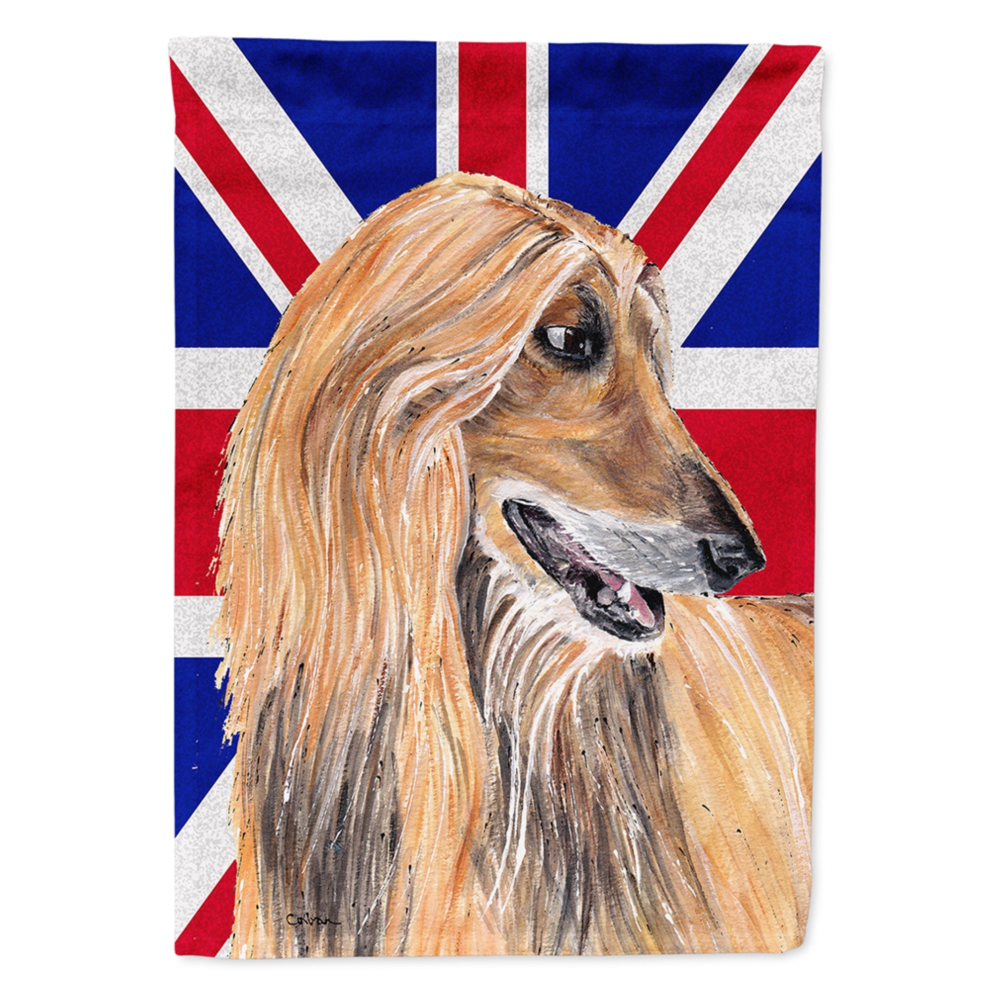 Afghan Hound With English Union Jack British Flag Flag Garden Size