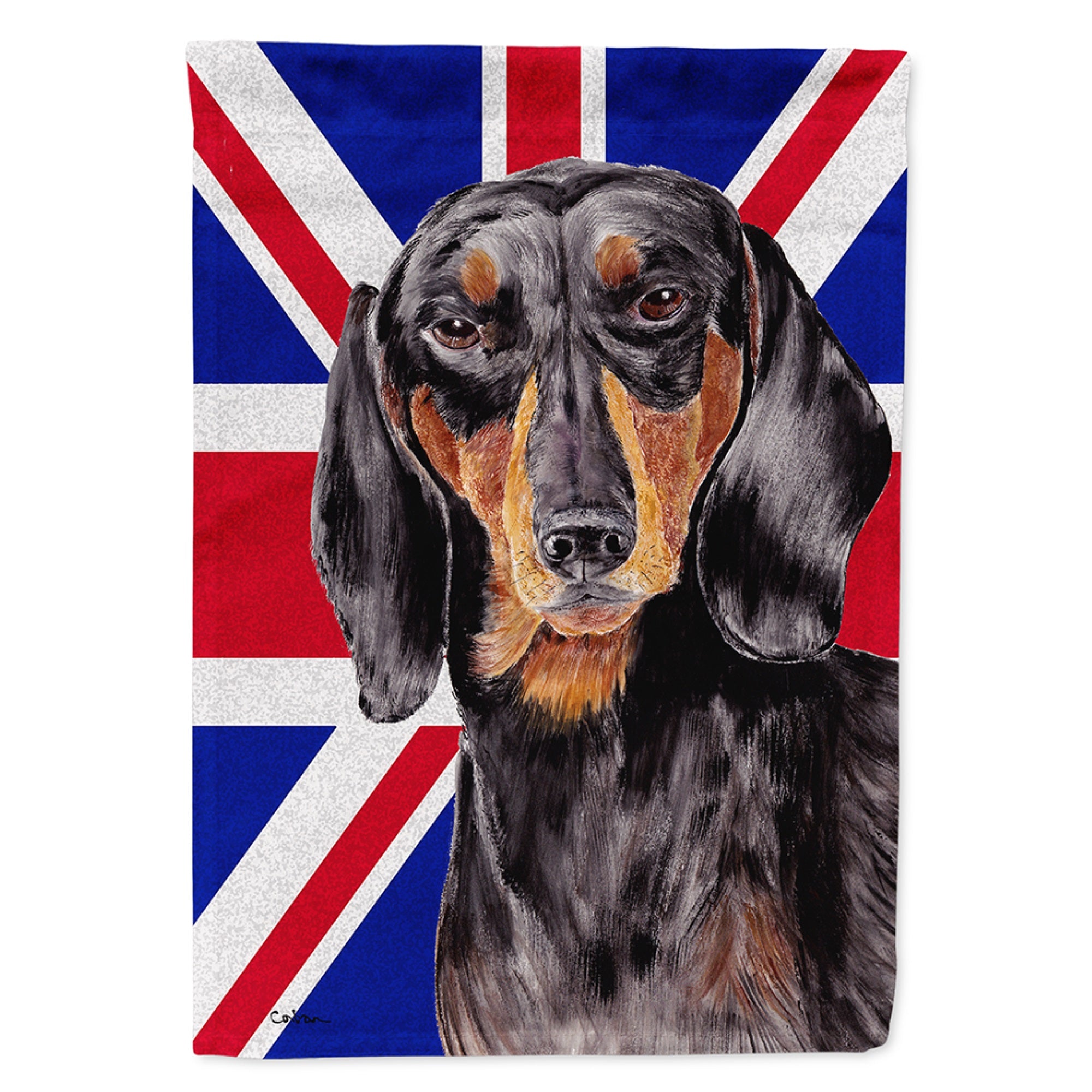 Dachshund With English Union Jack British Flag Flag Garden Size