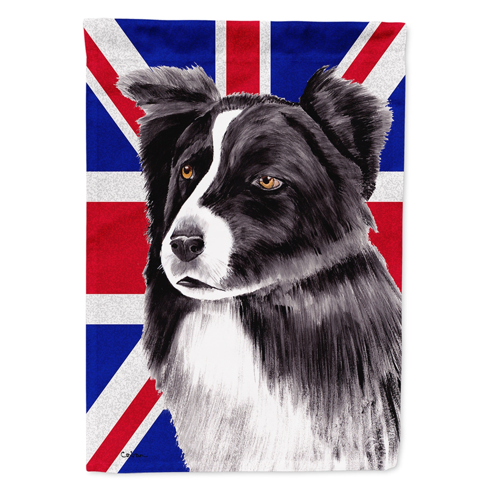 Border Collie With English Union Jack British Flag Flag Garden Size