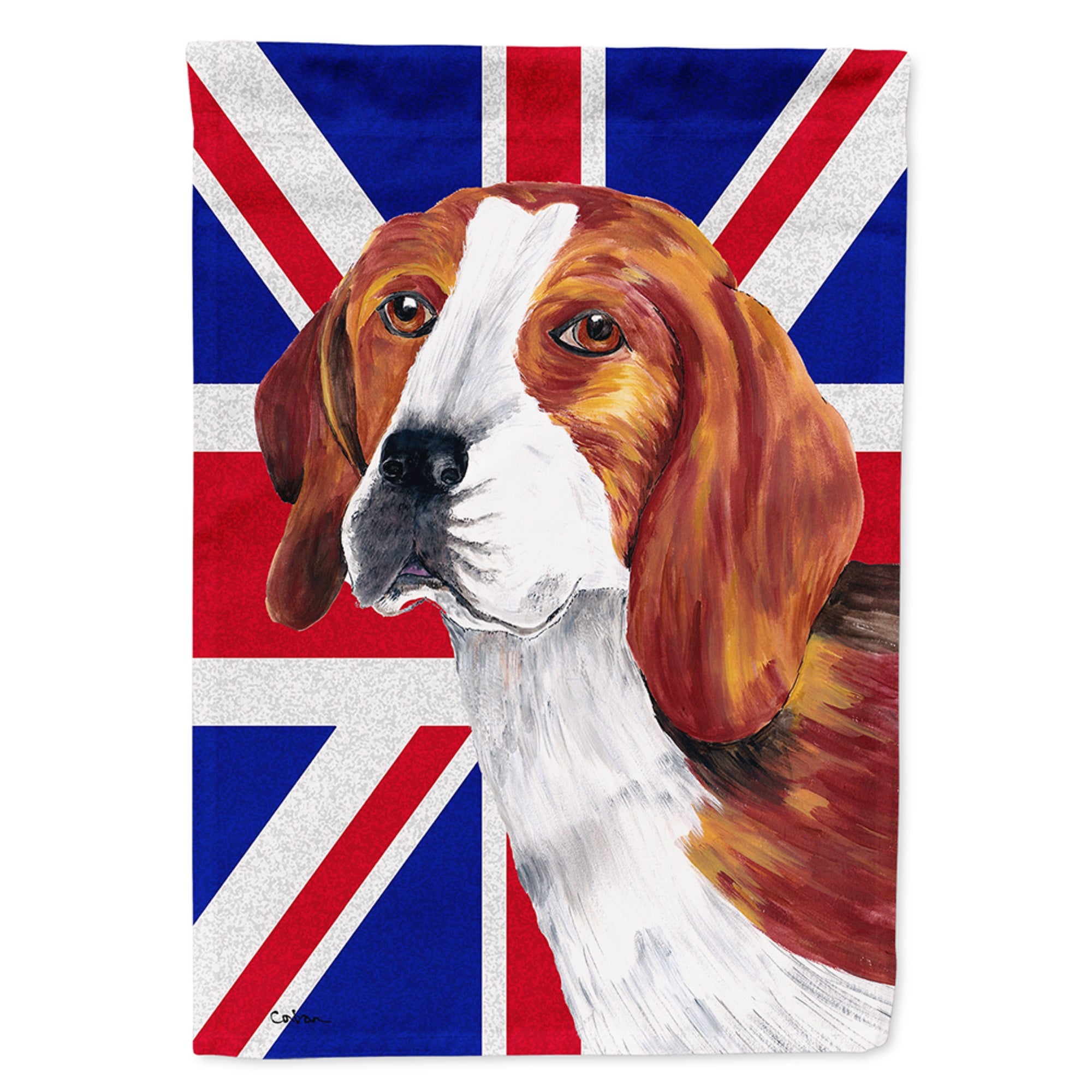Beagle With English Union Jack British Flag Flag Garden Size