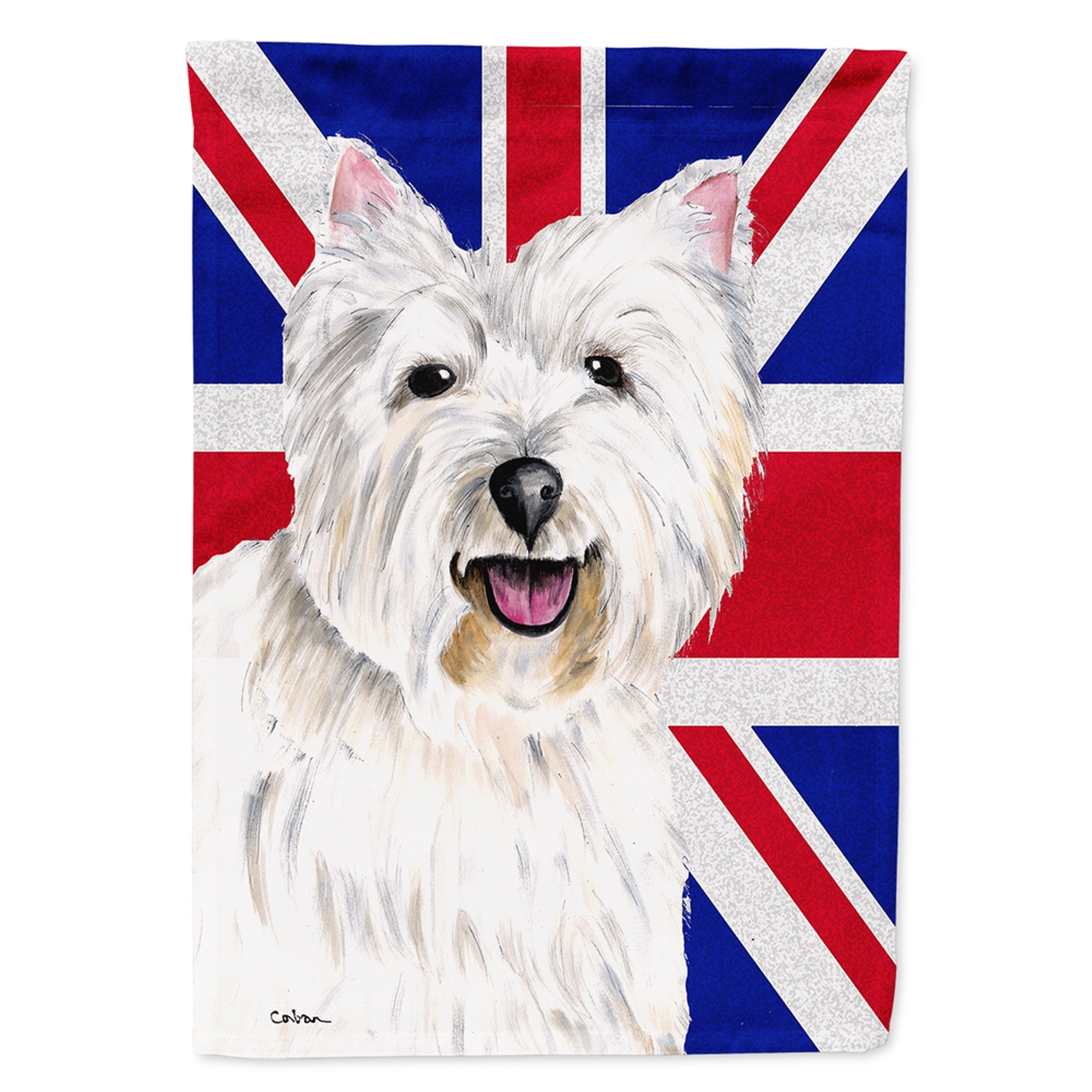 Westie With English Union Jack British Flag Flag Garden Size