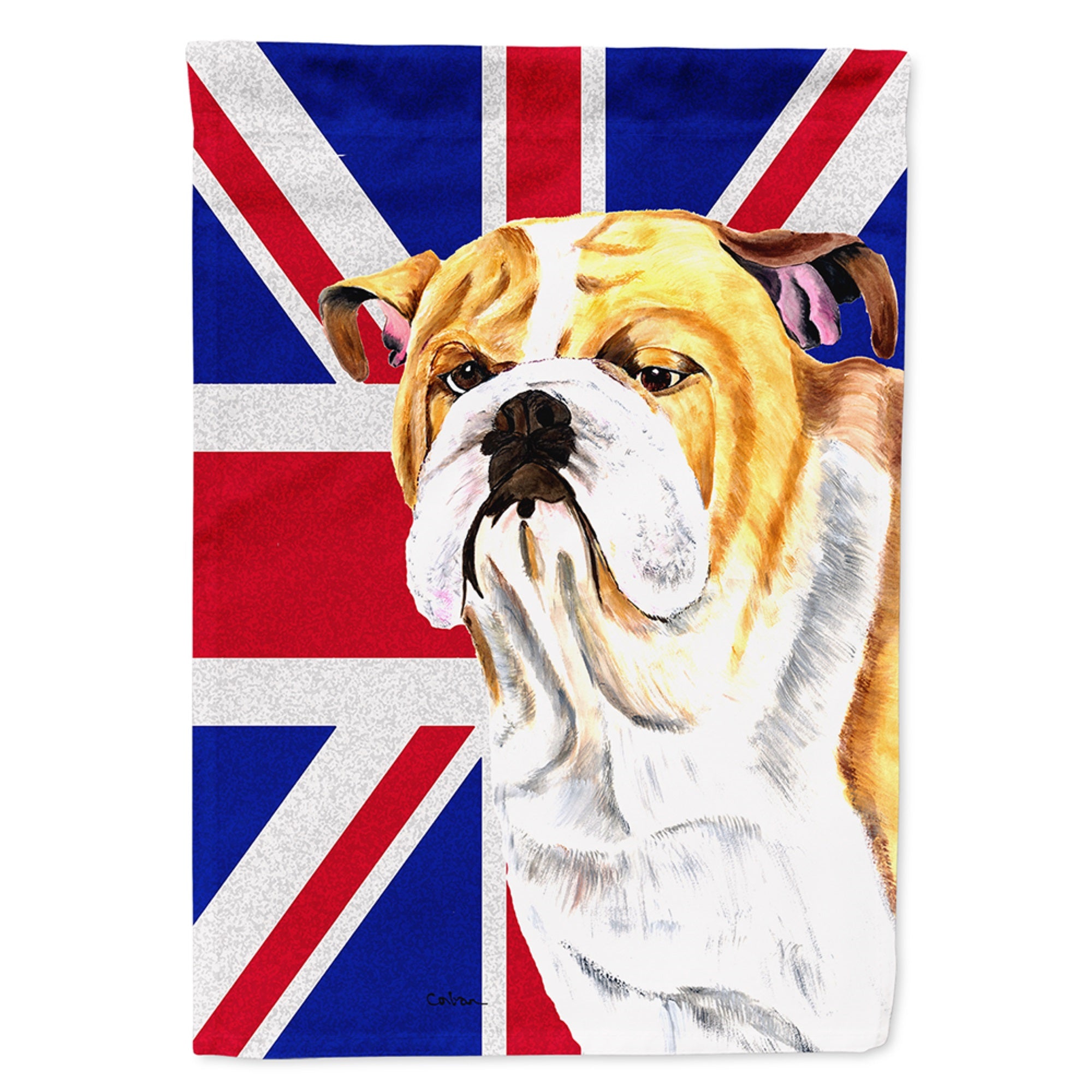 Bulldog English With Engish Union Jack British Flag Flag Garden Size