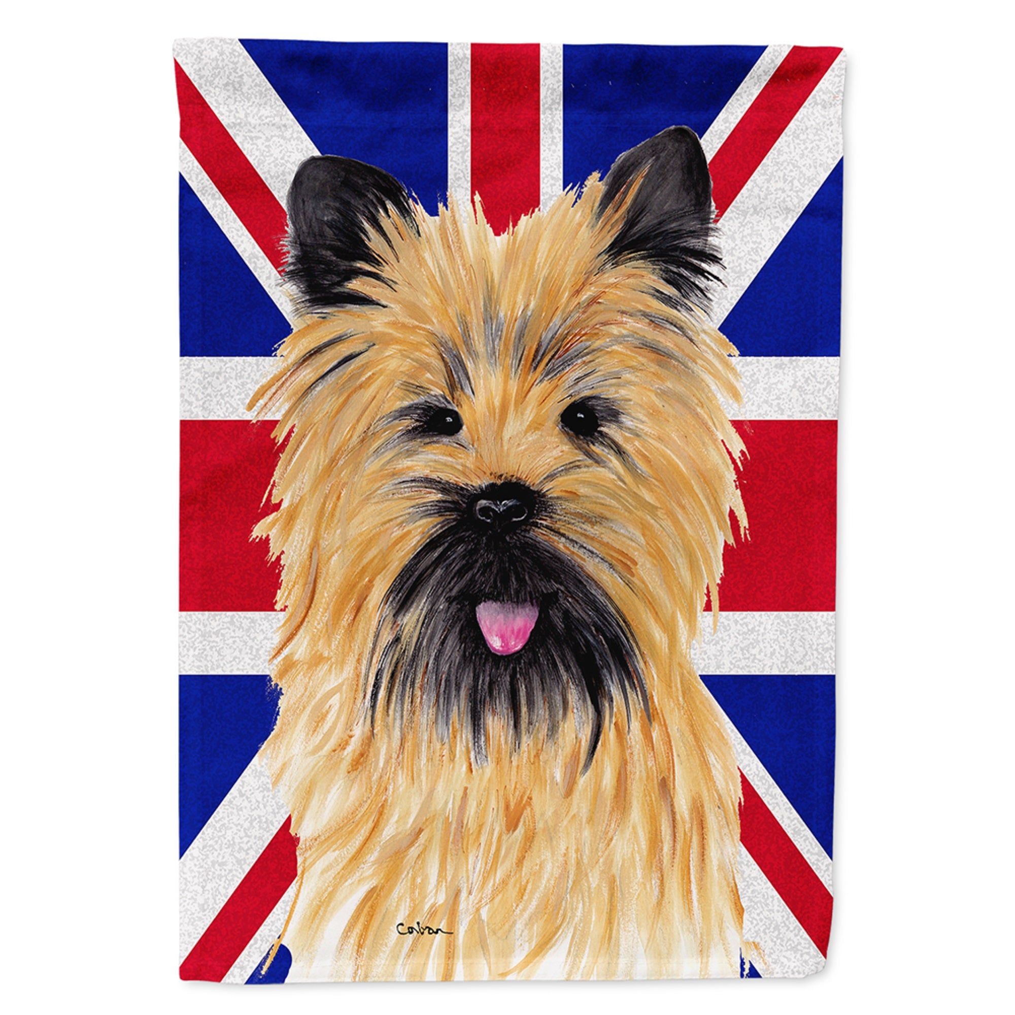 Cairn Terrier With English Union Jack British Flag Flag Garden Size