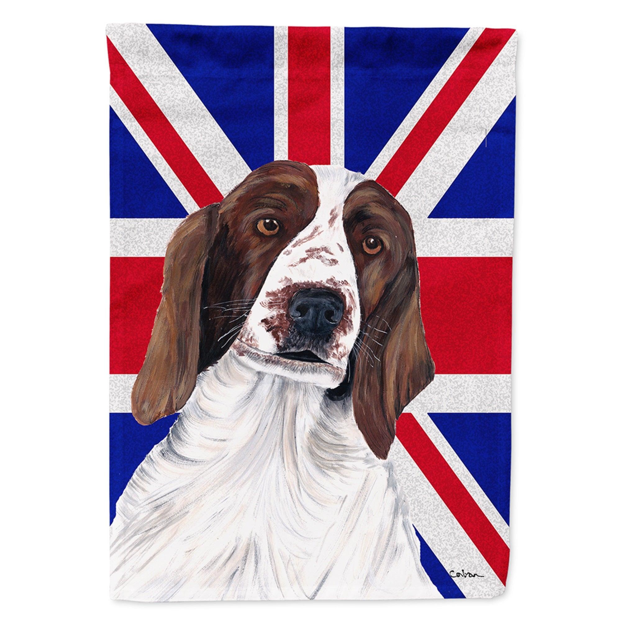 Springer Spaniel With English Union Jack British Flag Flag Garden Size