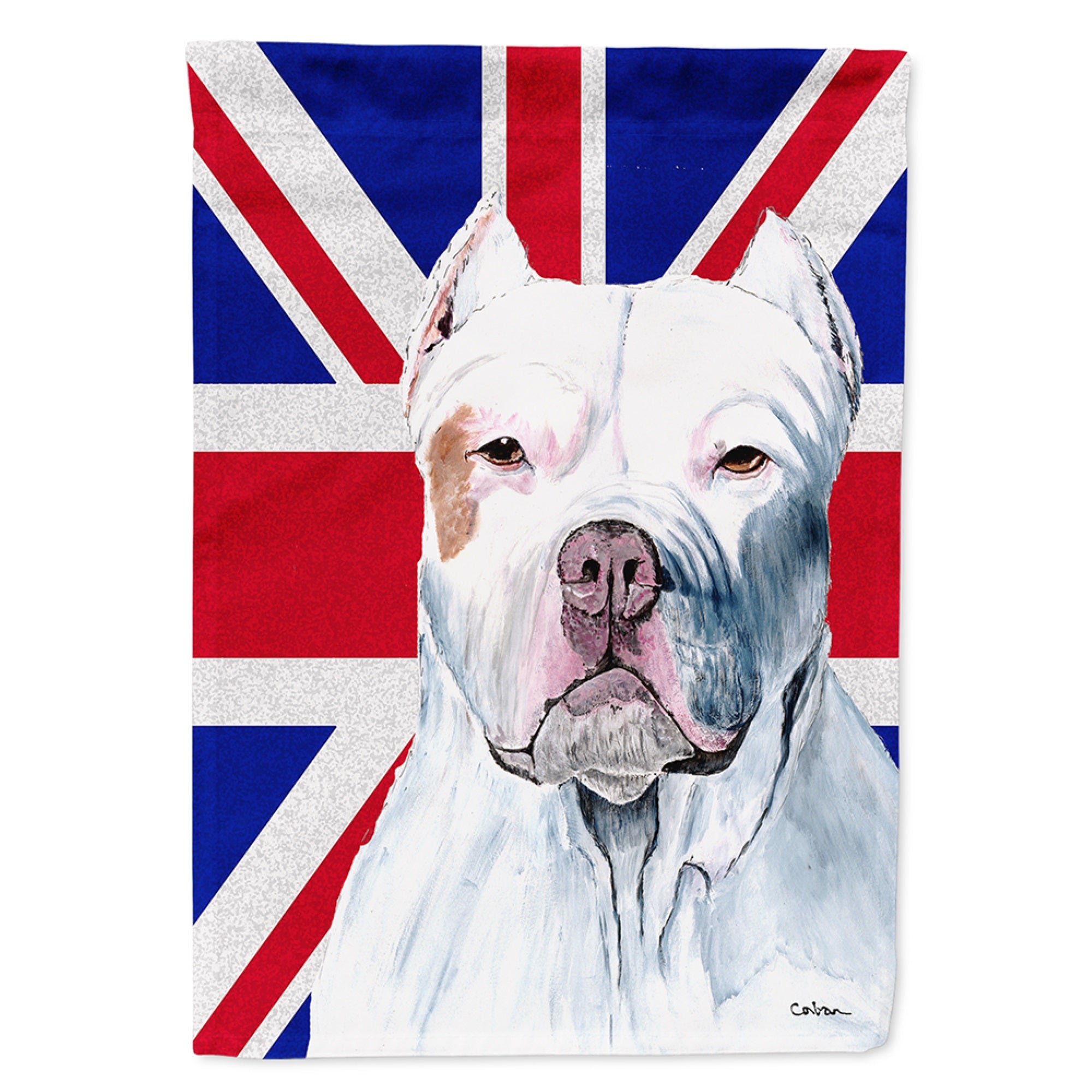 Pit Bull With English Union Jack British Flag Flag Garden Size