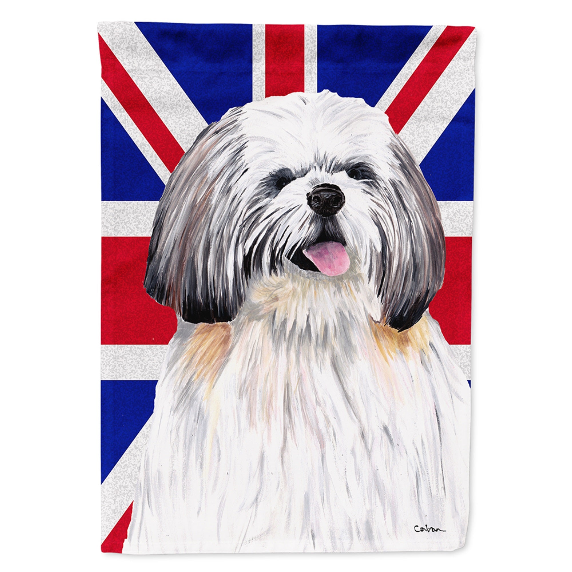 Shih Tzu With English Union Jack British Flag Flag Garden Size