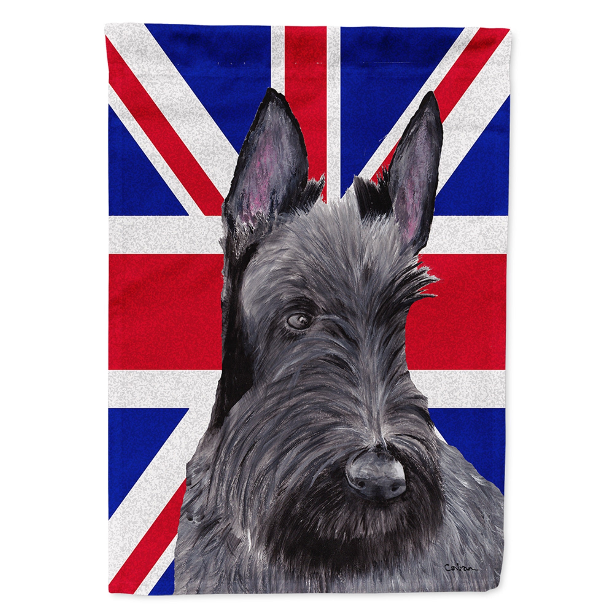 Scottish Terrier With English Union Jack British Flag Flag Garden Size
