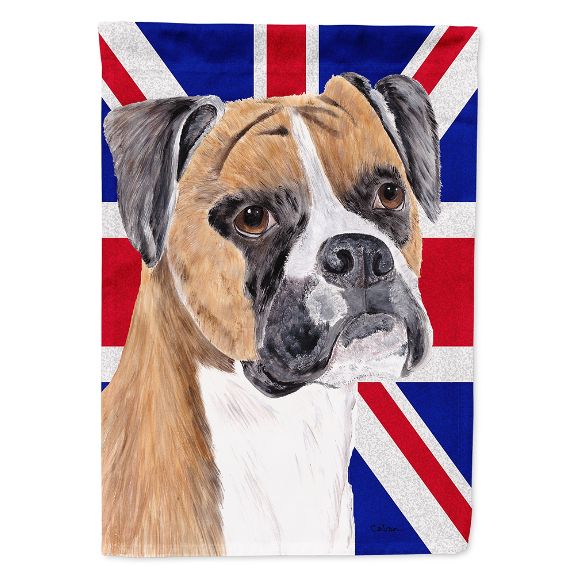 Boxer With English Union Jack British Flag Flag Garden Size