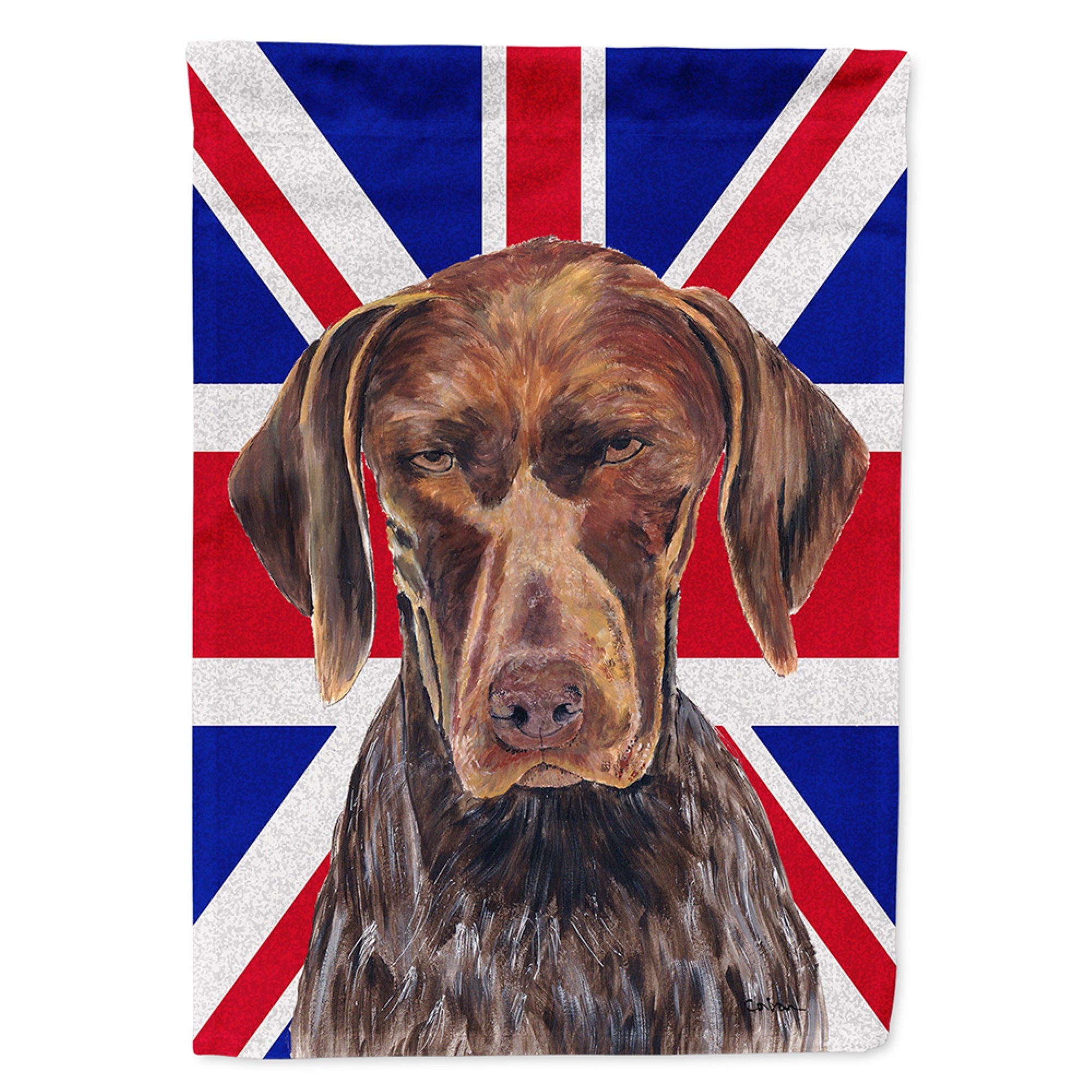 German Shorthaired Pointer With English Union Jack British Flag Flag Garden Size