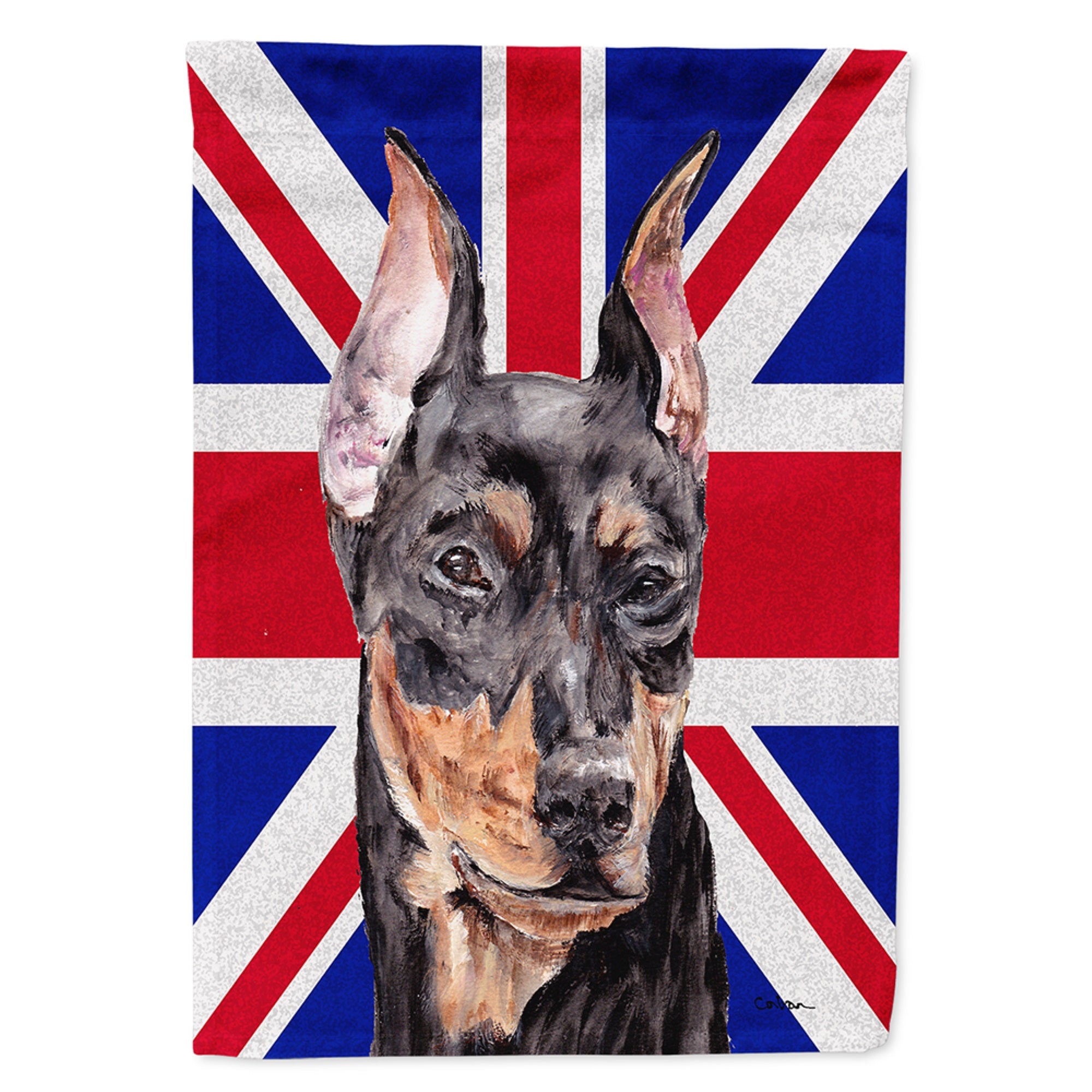 German Pinscher With English Union Jack British Flag Flag Garden Size