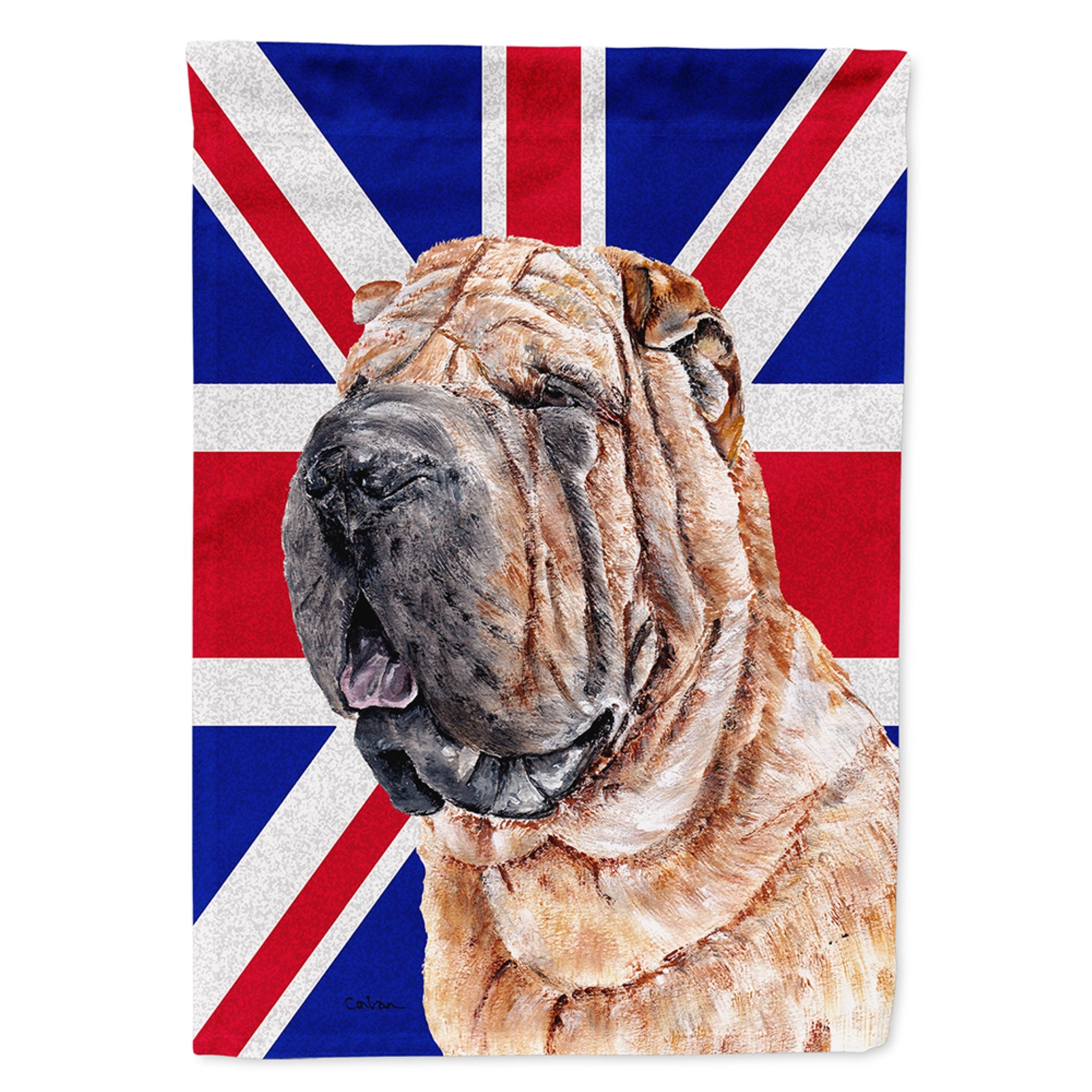Shar Pei With English Union Jack British Flag Flag Garden Size