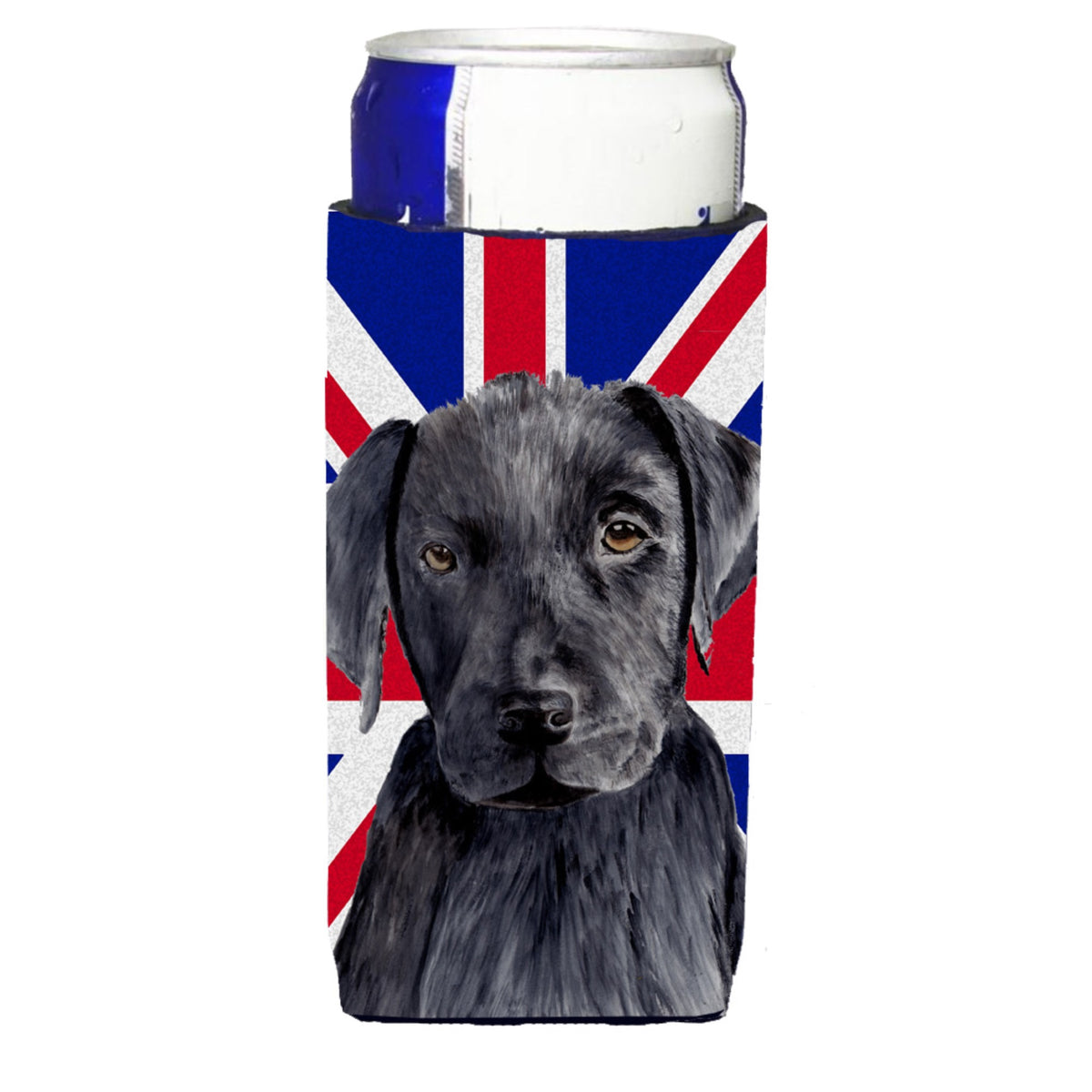 Labrador With English Union Jack British Flag Ultra Hugger For Slim Cans