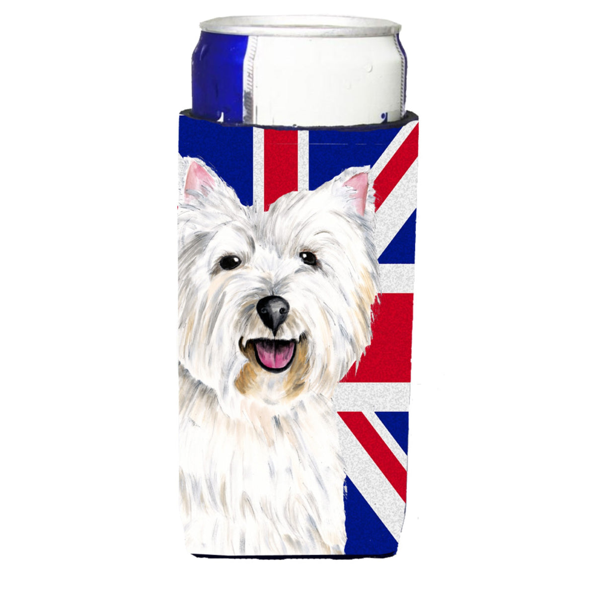 Westie With English Union Jack British Flag Ultra Hugger For Slim Cans