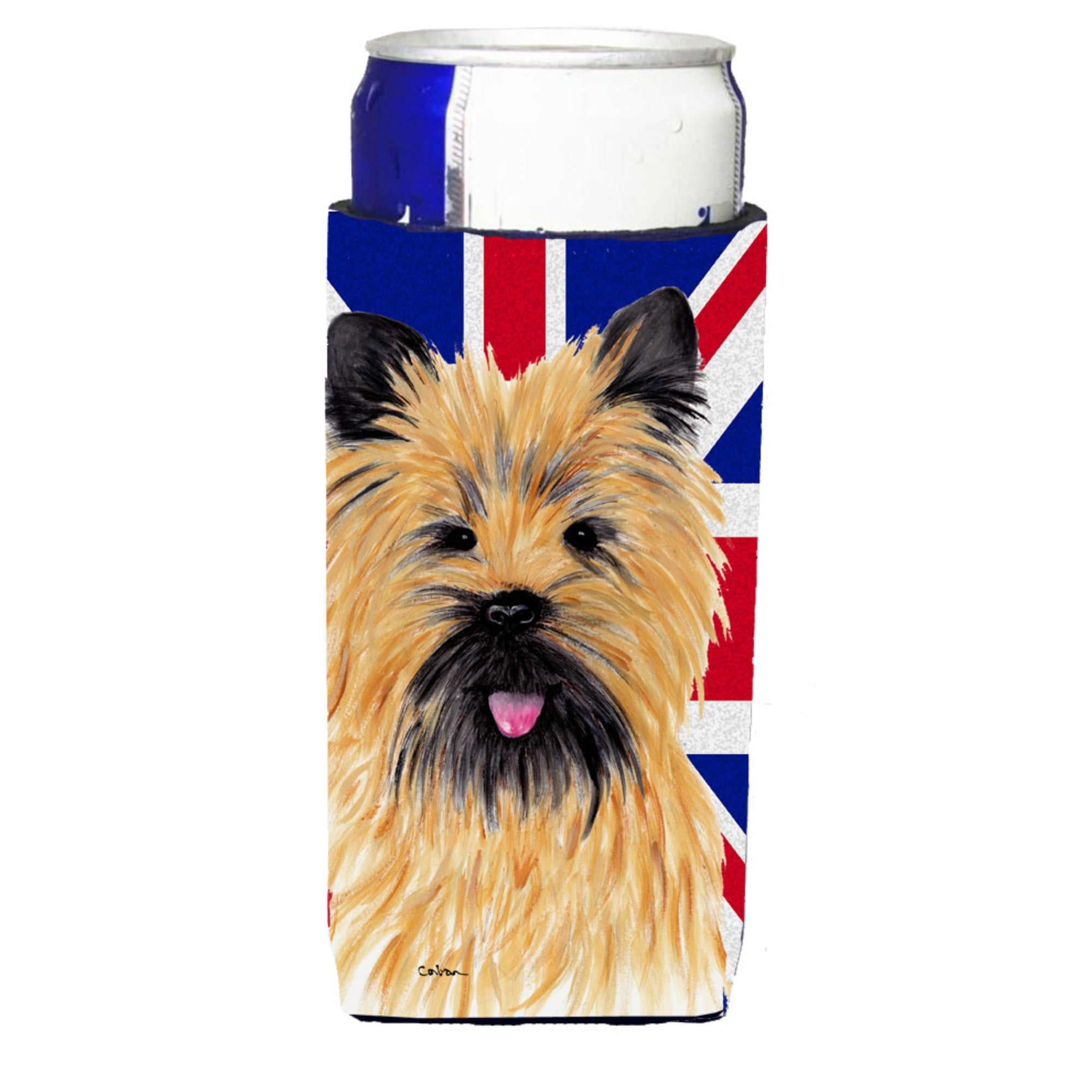 Cairn Terrier With English Union Jack British Flag Ultra Hugger For Slim Cans