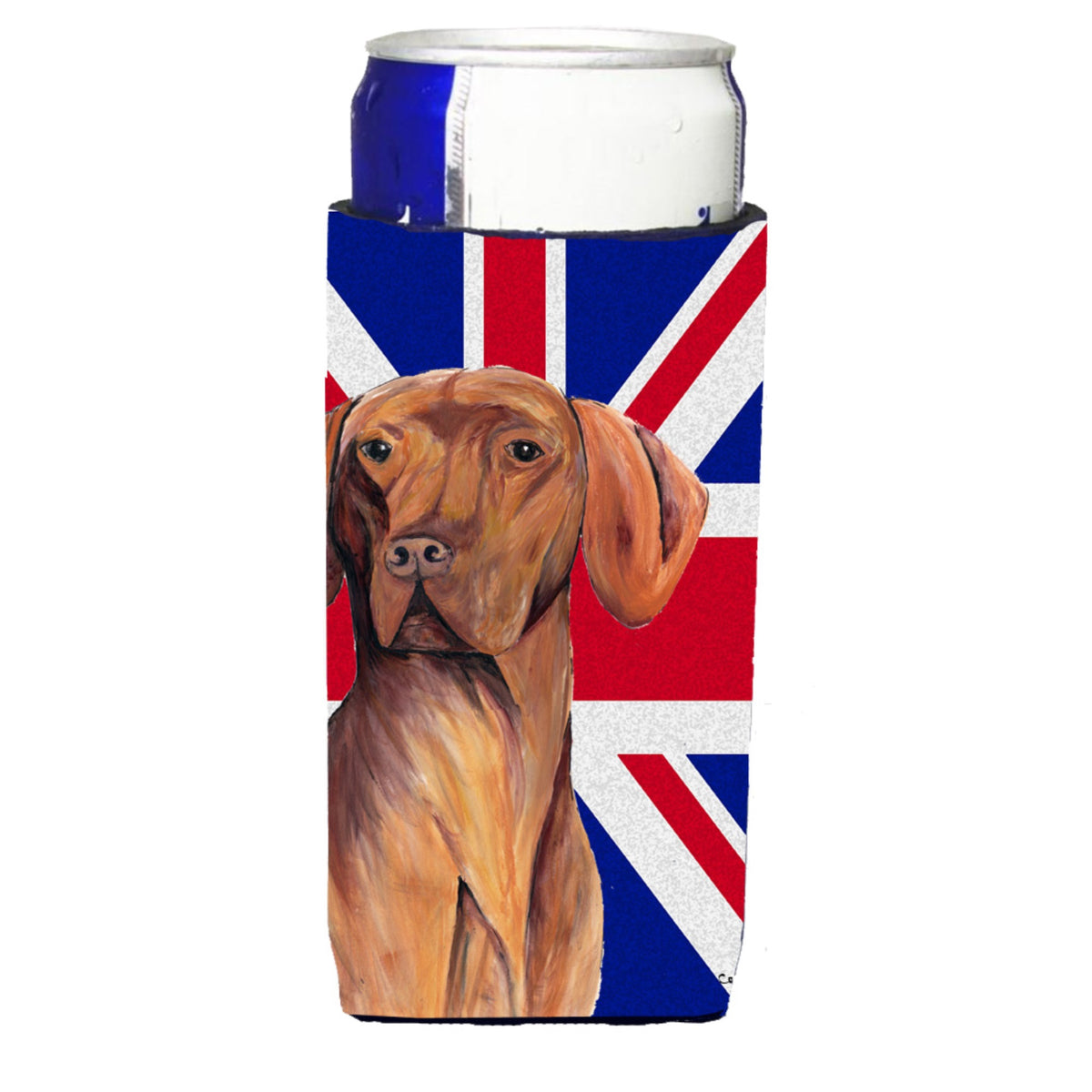 Vizsla With English Union Jack British Flag Ultra Hugger For Slim Cans