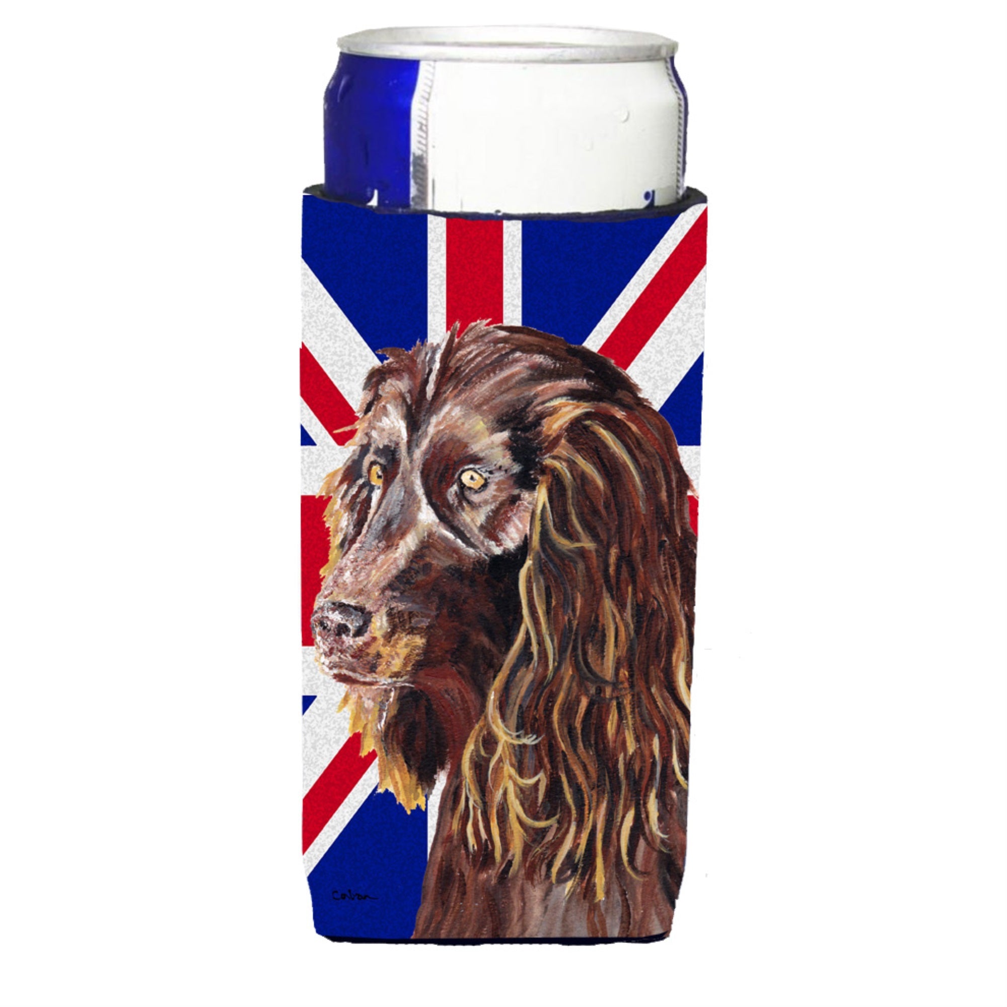 Boykin Spaniel With English Union Jack British Flag Ultra Hugger For Slim Cans